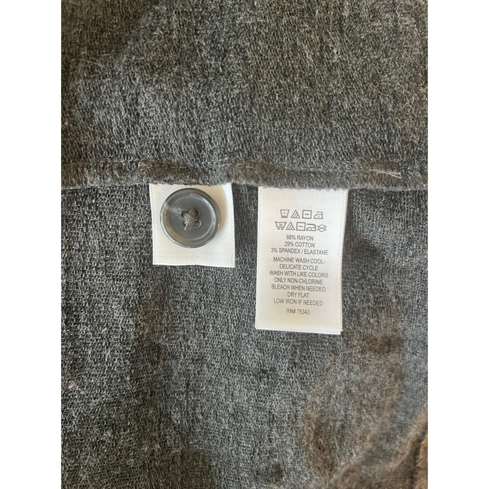 Tahari Knit Blazer Jacket Charcoal Gray Heather 3 Button Pocket Large L NWT
