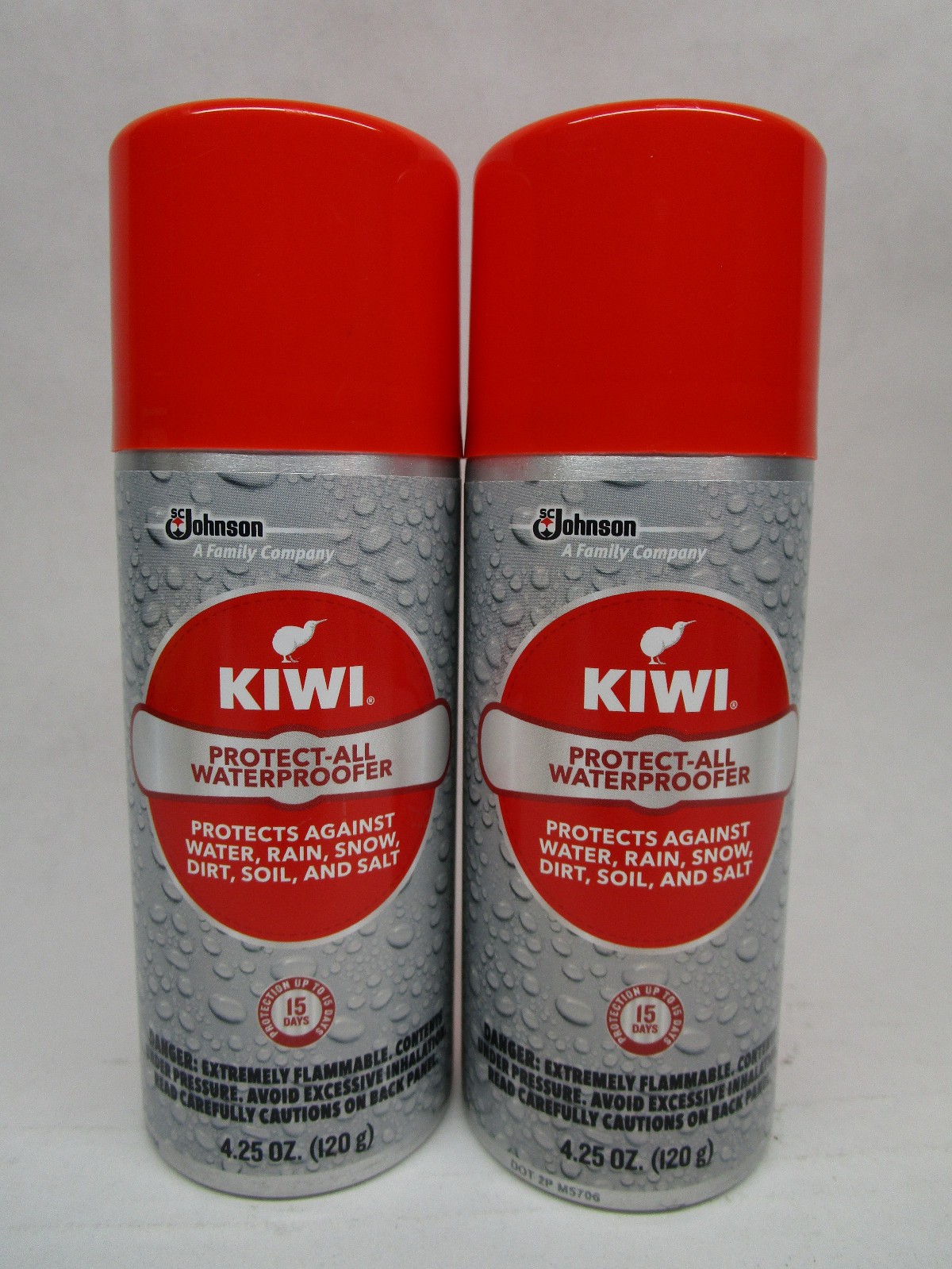 Lot of 2 Kiwi Protect-All 4.25oz Spray Waterproofer Shoes Fabric Weather Shield