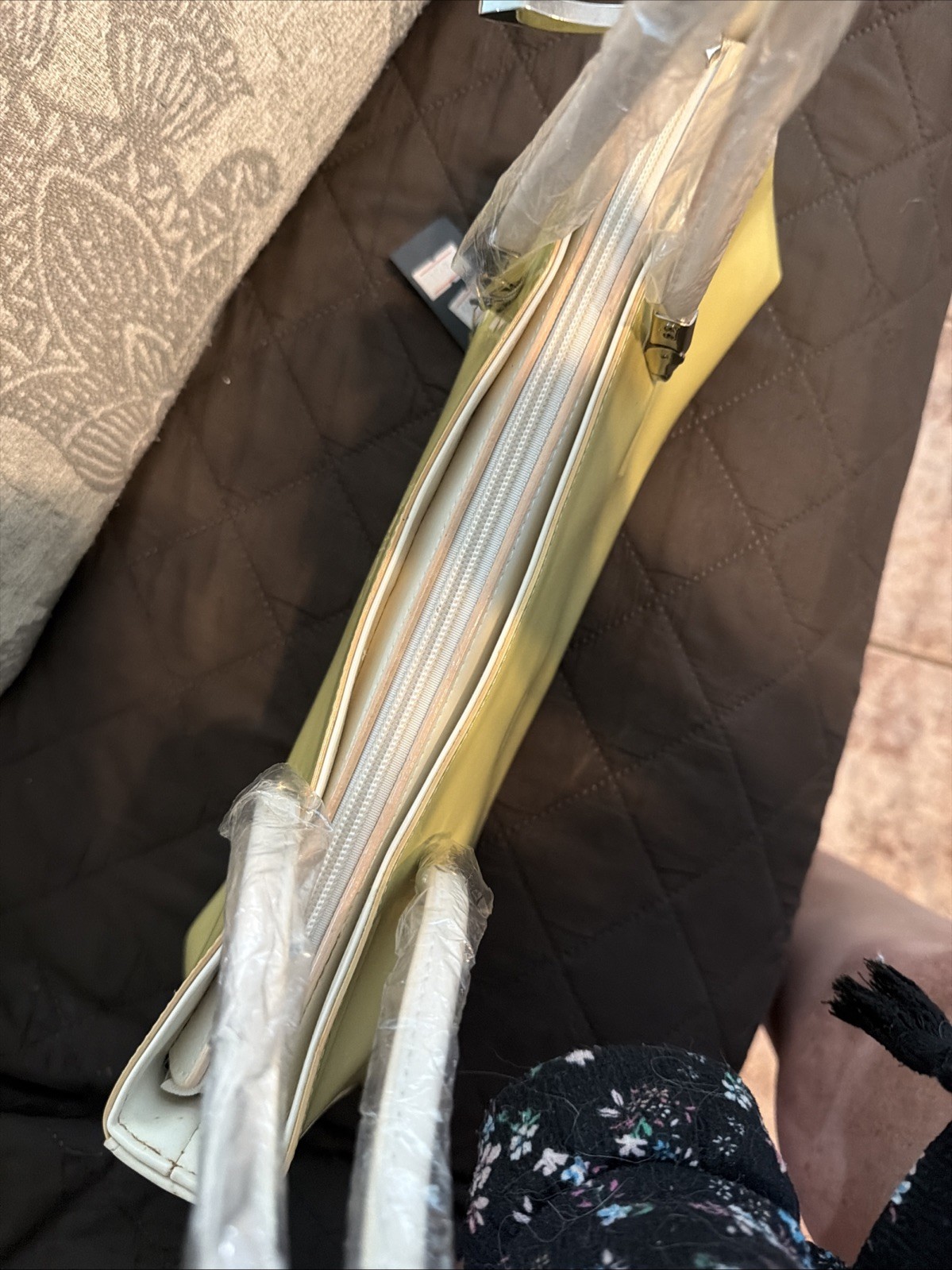 Beijo Buttery Yellow/Beige Purse New With Imperfections