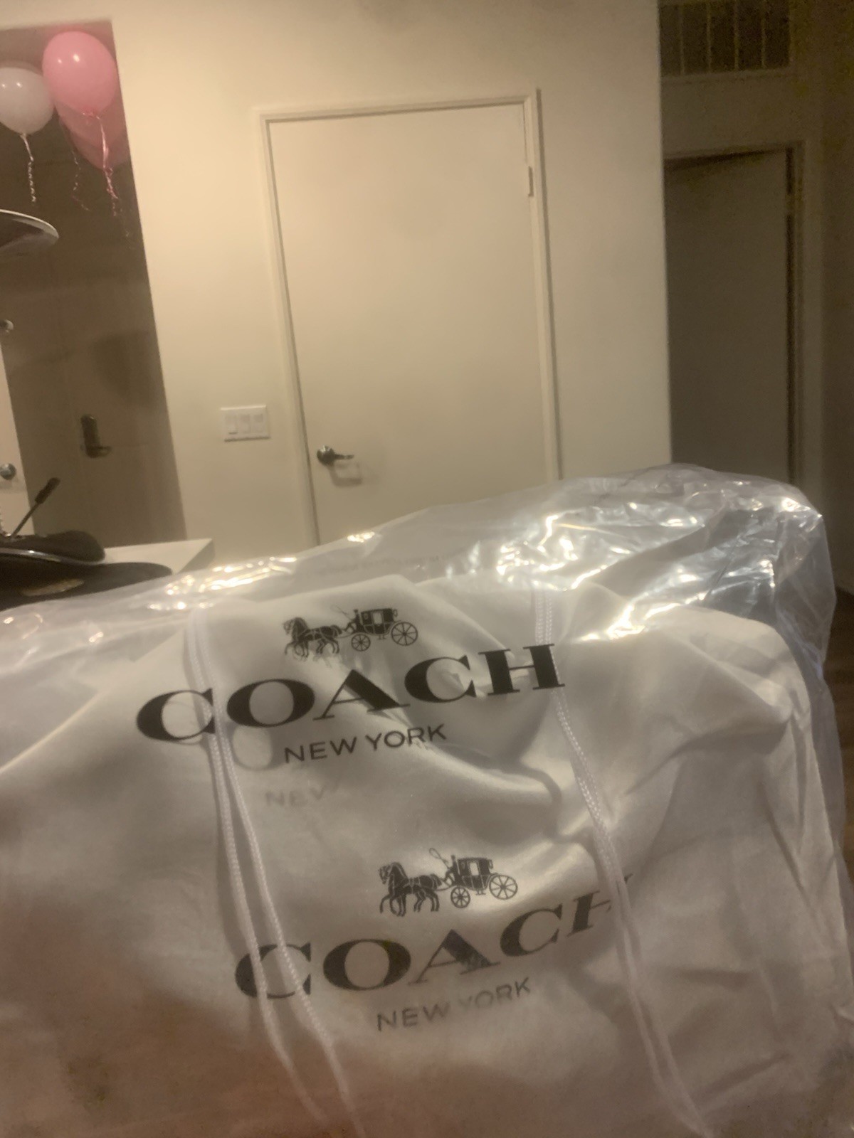 Coach Tabby Small Black Shoulder Bag Gold Hardware Buckle Closure Dust Bag