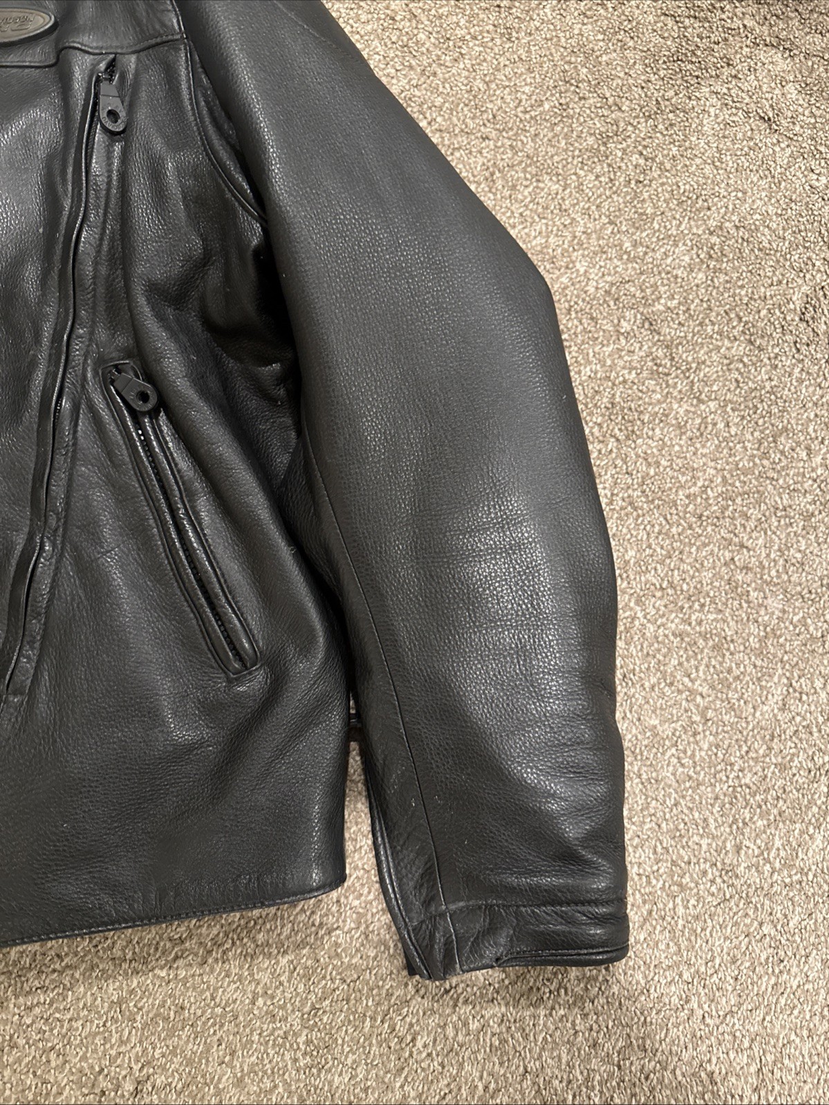 Harley Davidson FXRG Jacket Black Leather Men’s 98508-99VM Size Large w/ Liner