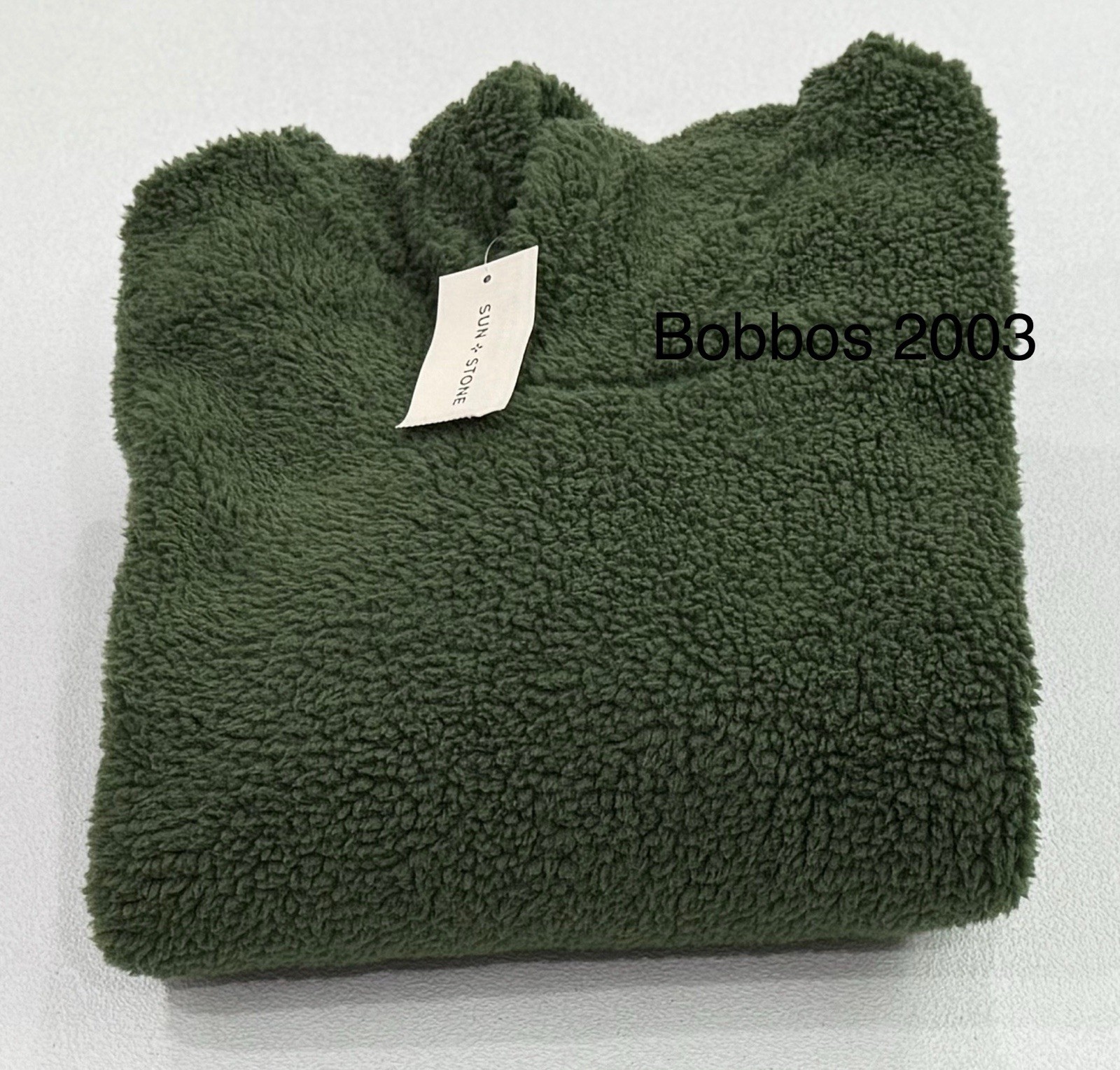 Sun + Stone Men’s Shepra Fleece Fur Hoodie Sweatshirt, Black Forest, M