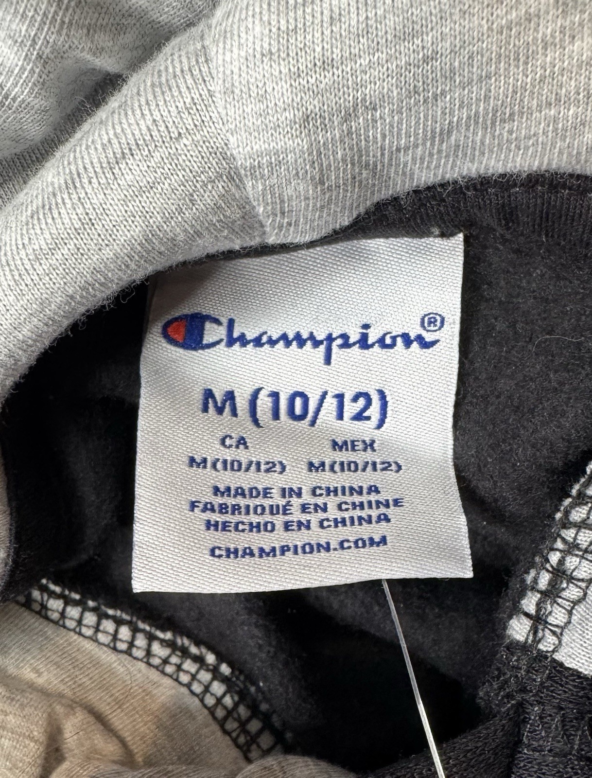 Men’s Champion – Fleece Pullover Black Hoodie Hooded Sweatshirt – Medium – NWT