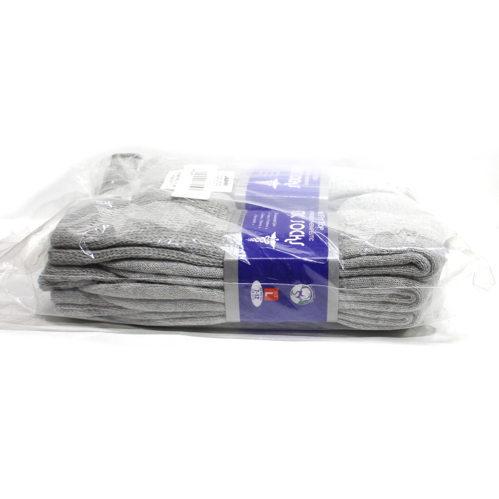 Weitzner Mens Gray Diabetic Crew Socks Loose Fit Top 6 Pair 7-12