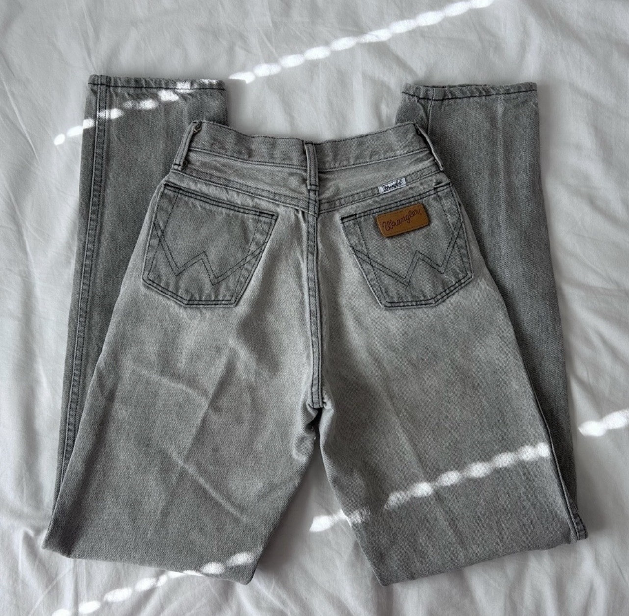 Wrangler Cowboy Cut Gray Light Wash Straight Leg Jeans Regular Fit 5-Pocket