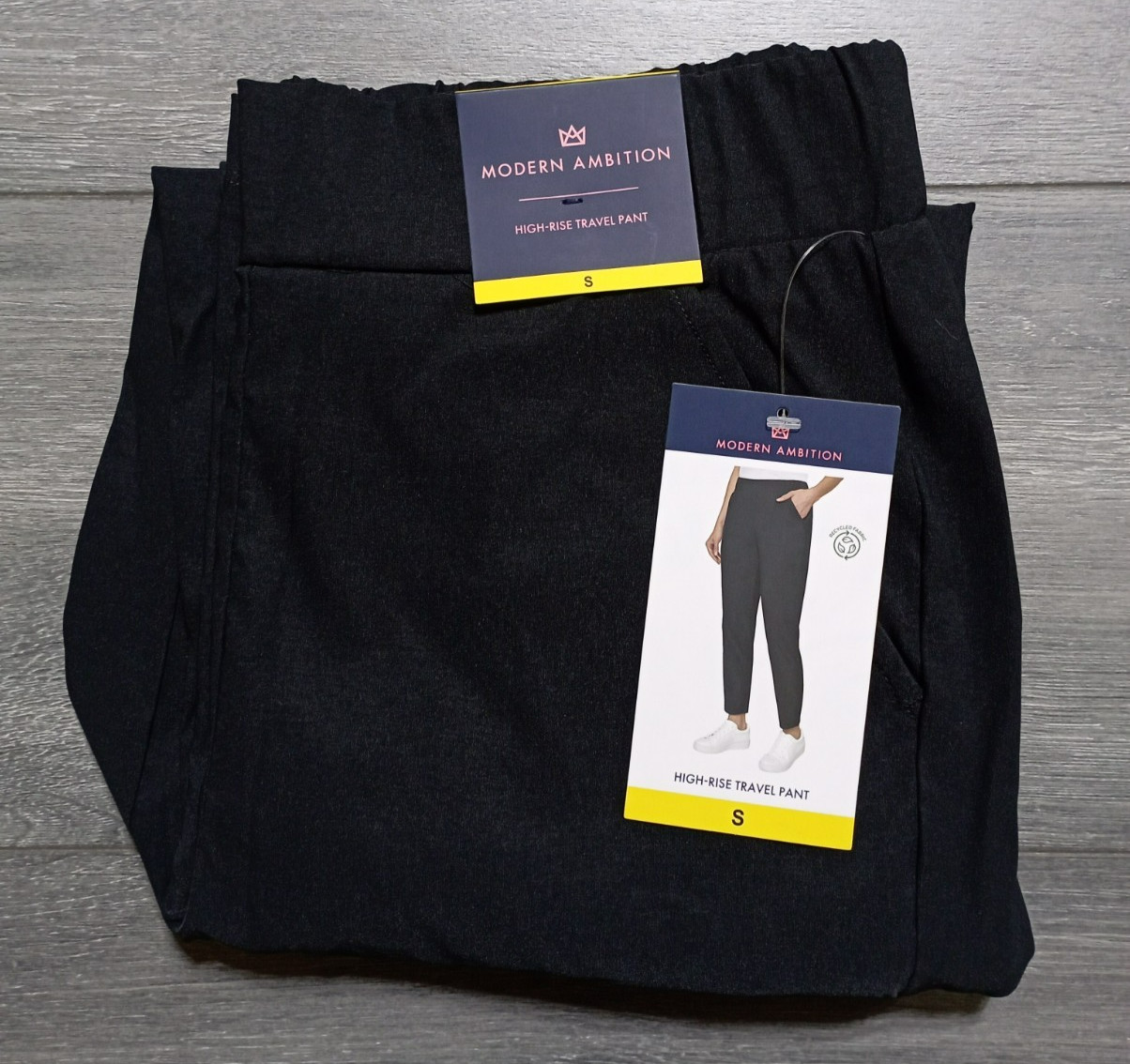 Modern Ambition High Rise Travel Pant Adult Womens Small Black Casual