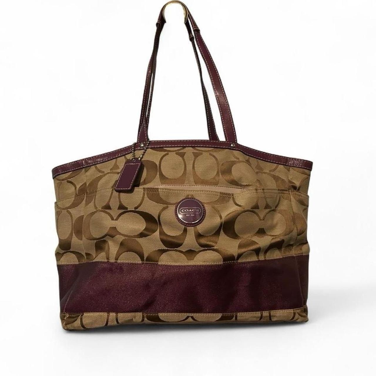 Coach Signature Stripe Diaper Bag