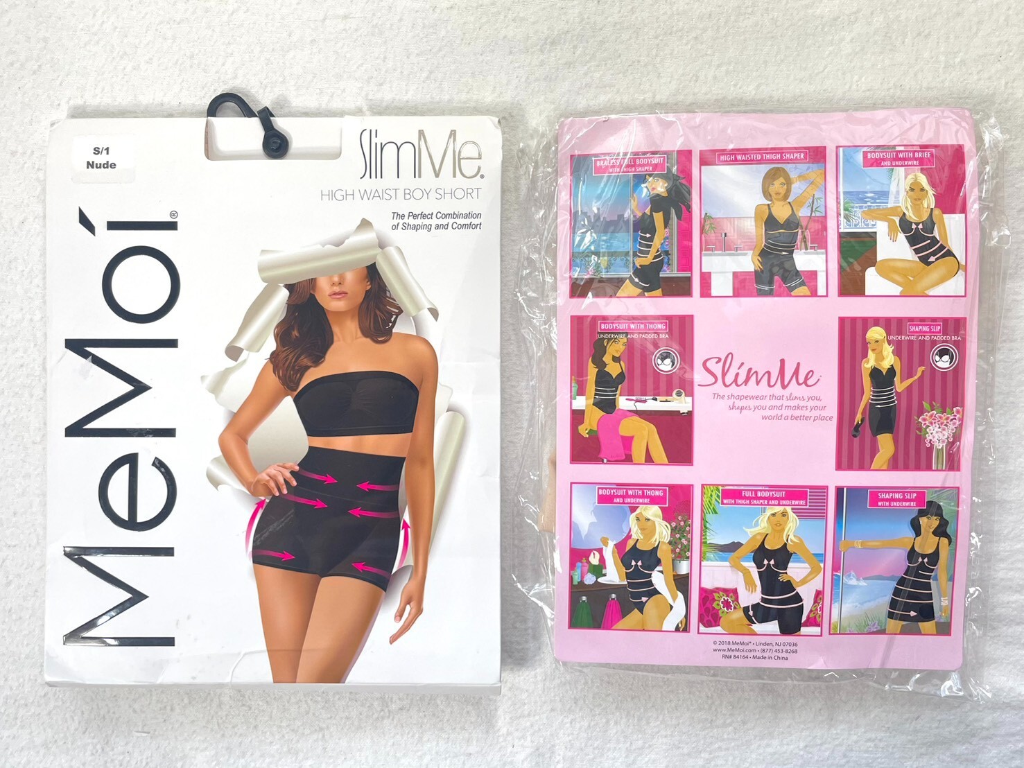 NWT MeMoi SlimMe S/1 High-Waisted Shapping Boyshorts MSM-105 Nude $24
