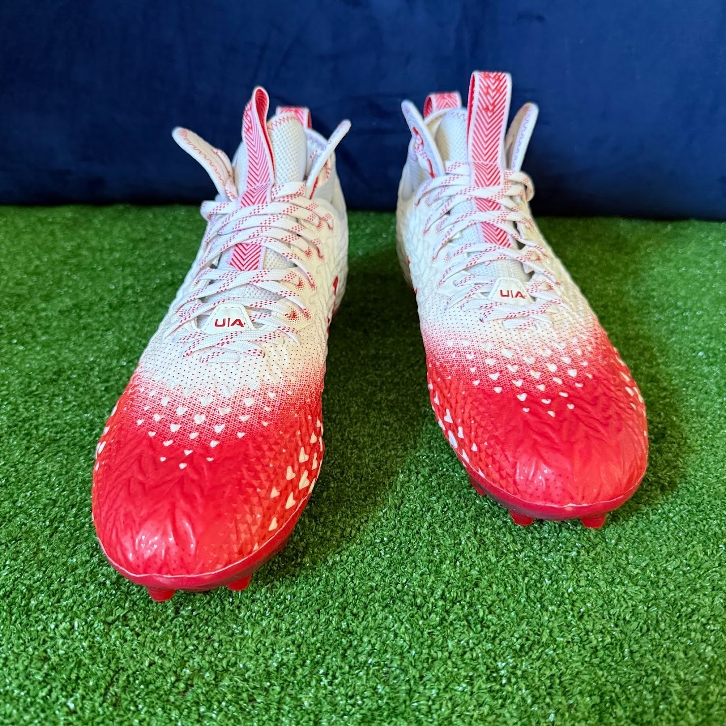 Under Armour Men’s Spotlight Clone 3.0 MC Football Cleats White Red Size 14 NEW