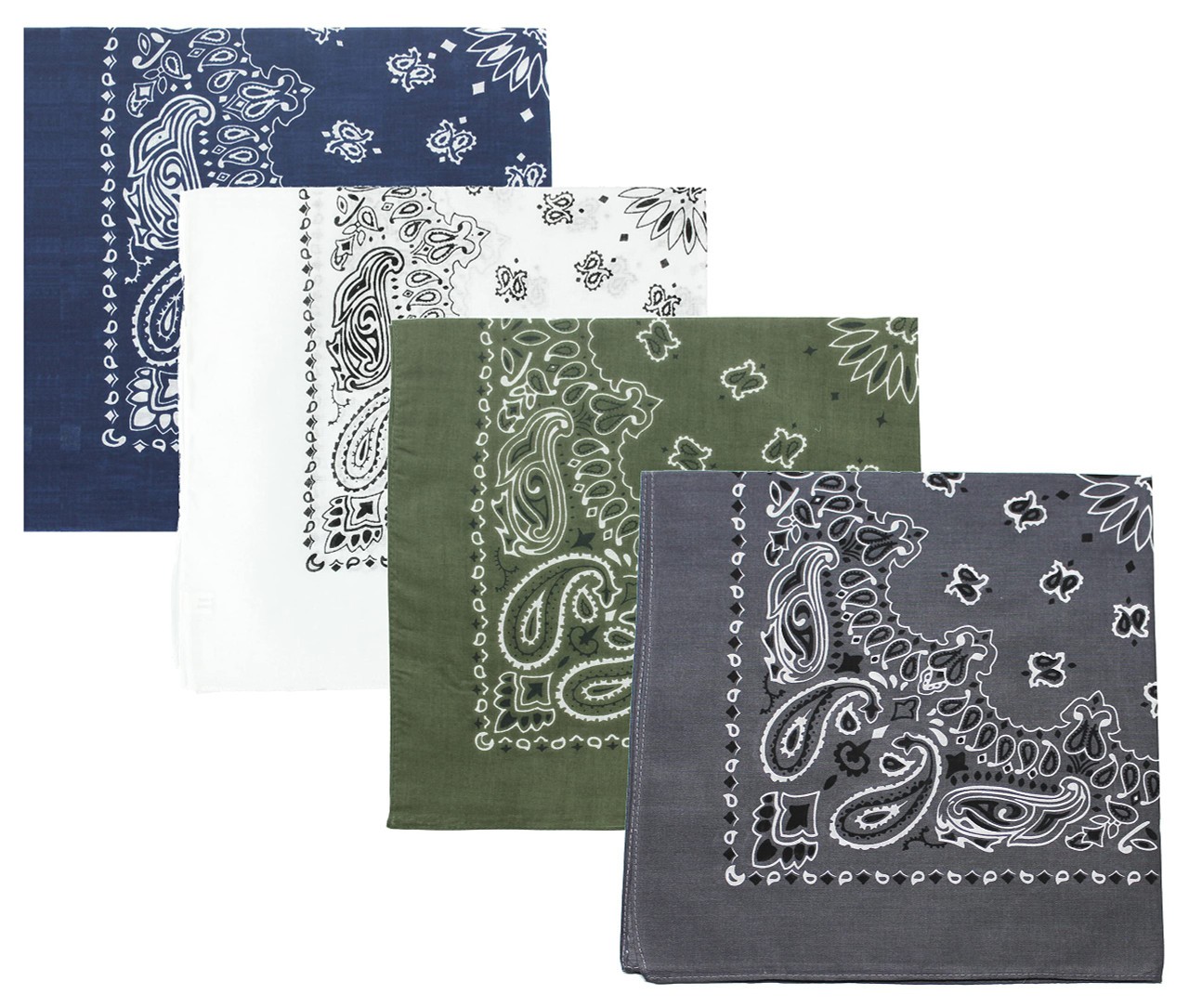 Camouflage Bandanas Cotton Head Face Cover Headwraps Bandanna 22″ x 22″, 4 Pack