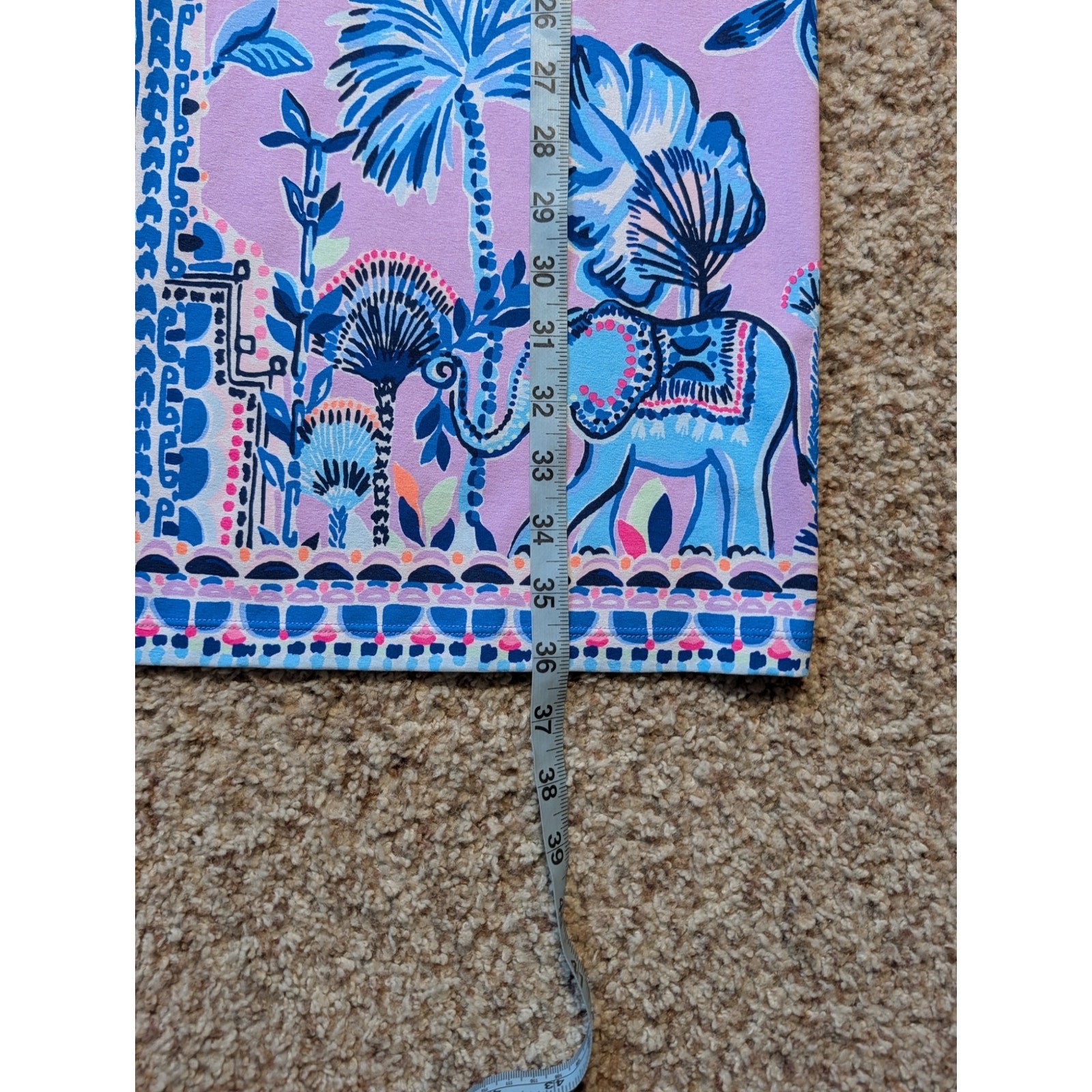 Lilly Pulitzer Sophiletta Dress Womens L Purple Slathouse Jungle Elephant UPF50