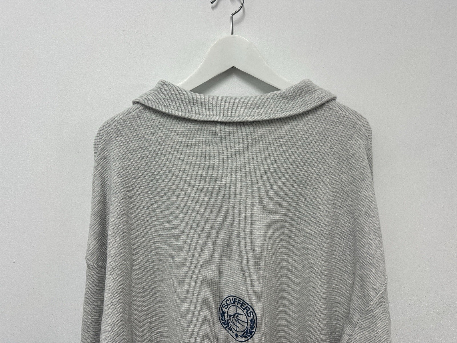 Scuffers Camelot Light Grey Polo Top Size Large Long Sleeve