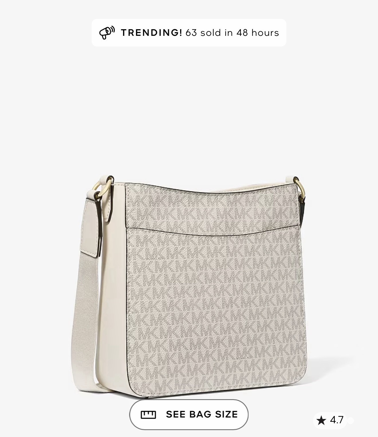 Michael Kors Jet Set Travel Small Signature Logo Travel Bag – Cream