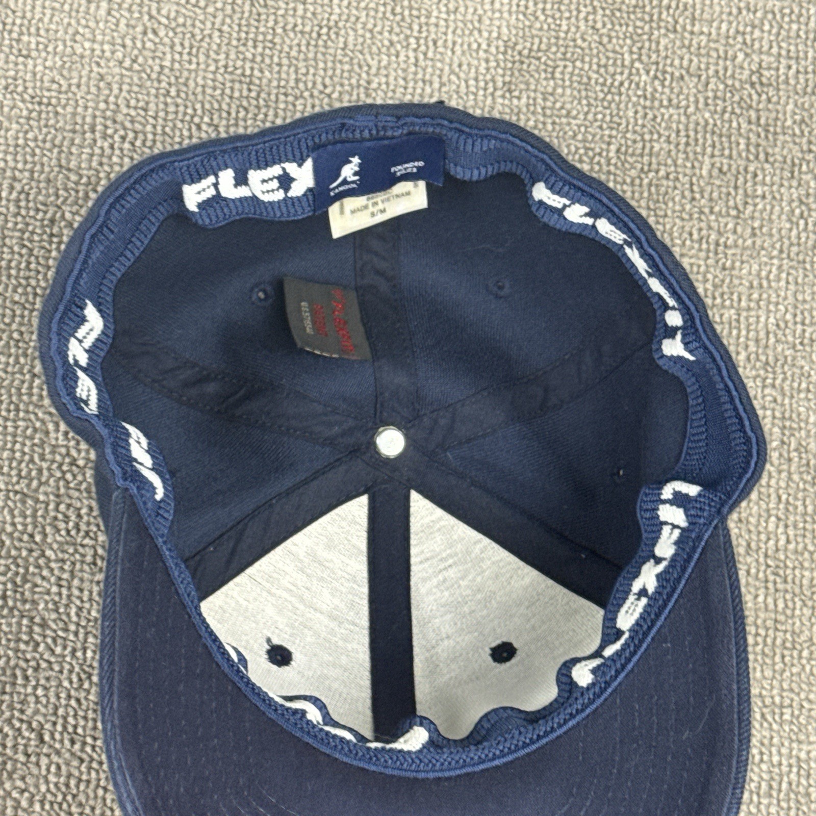 Kangol Hat Mens Small Medium S/M Baseball Cap Wool Blend Navy Blue Stretch Flex