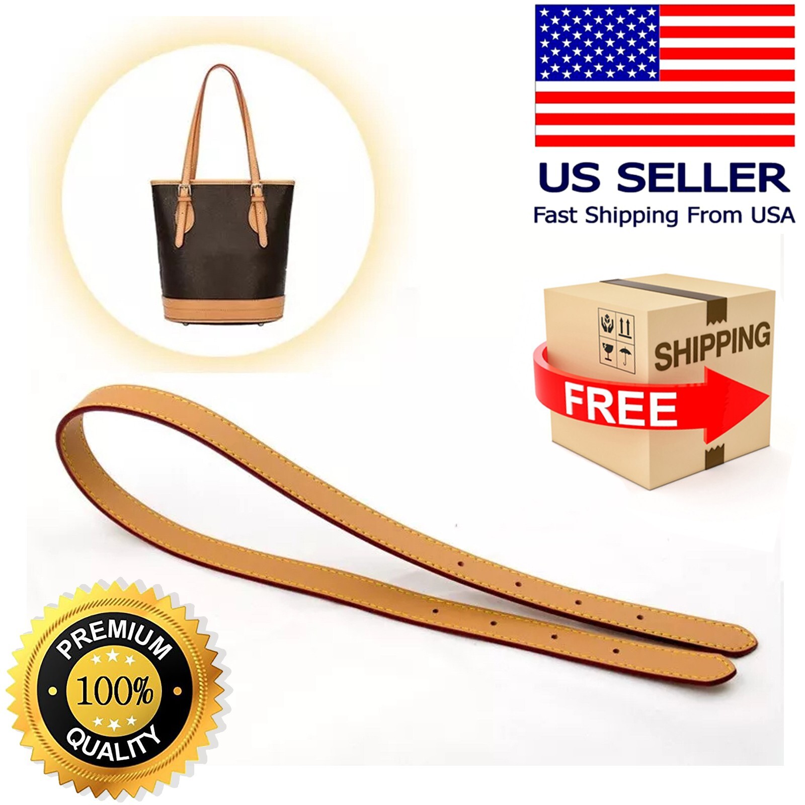 For Marais PM & GM Shoulder Bag Adjustable Vachetta Leather Straps Replacement