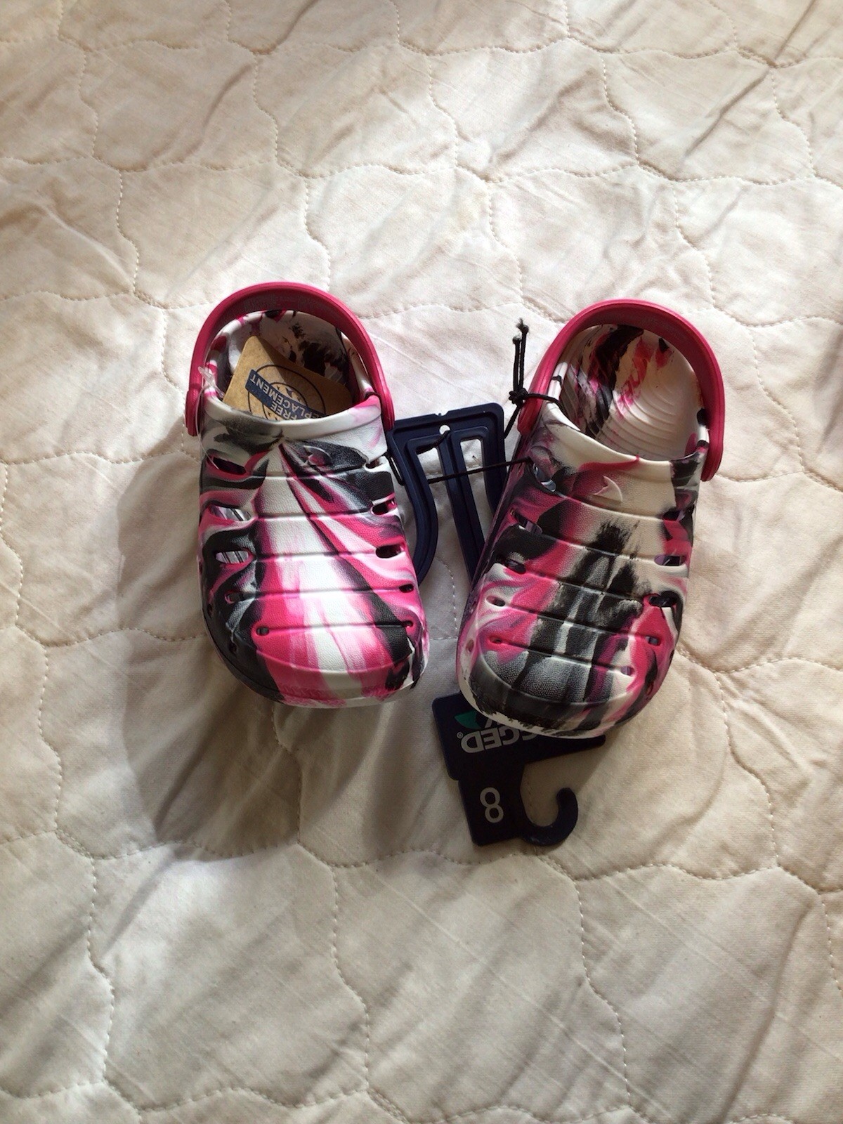 Rugged Shark Little Girls Rubber Slip On Shoe Sz 8 NWT Pink Camo