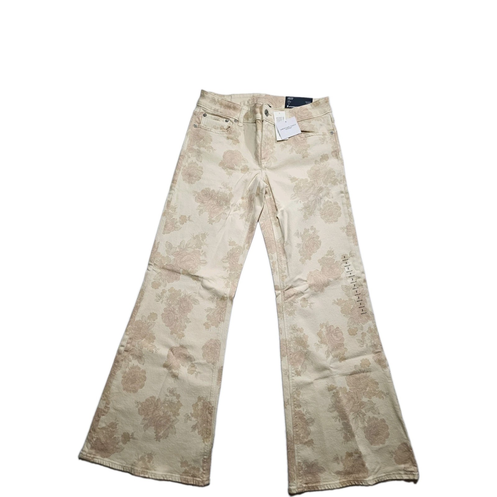 American Eagle AE Low-Rise Floral Flare Jeans Size 2