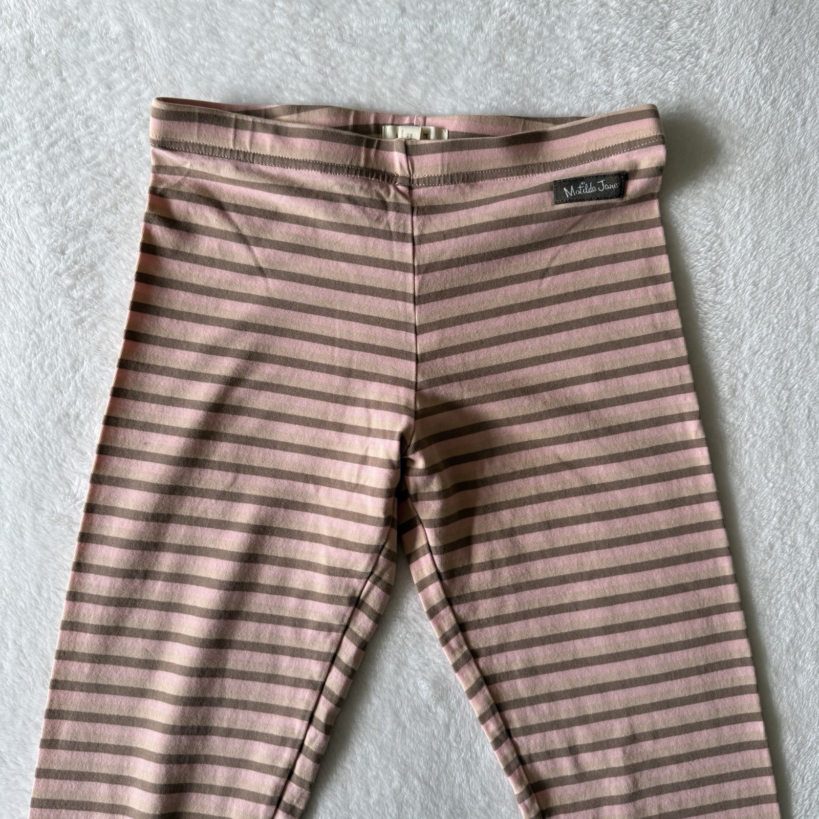 Matilda Jane Happy and Free Taffy Pull Ruffle Leggings Girls Size 12 Striped
