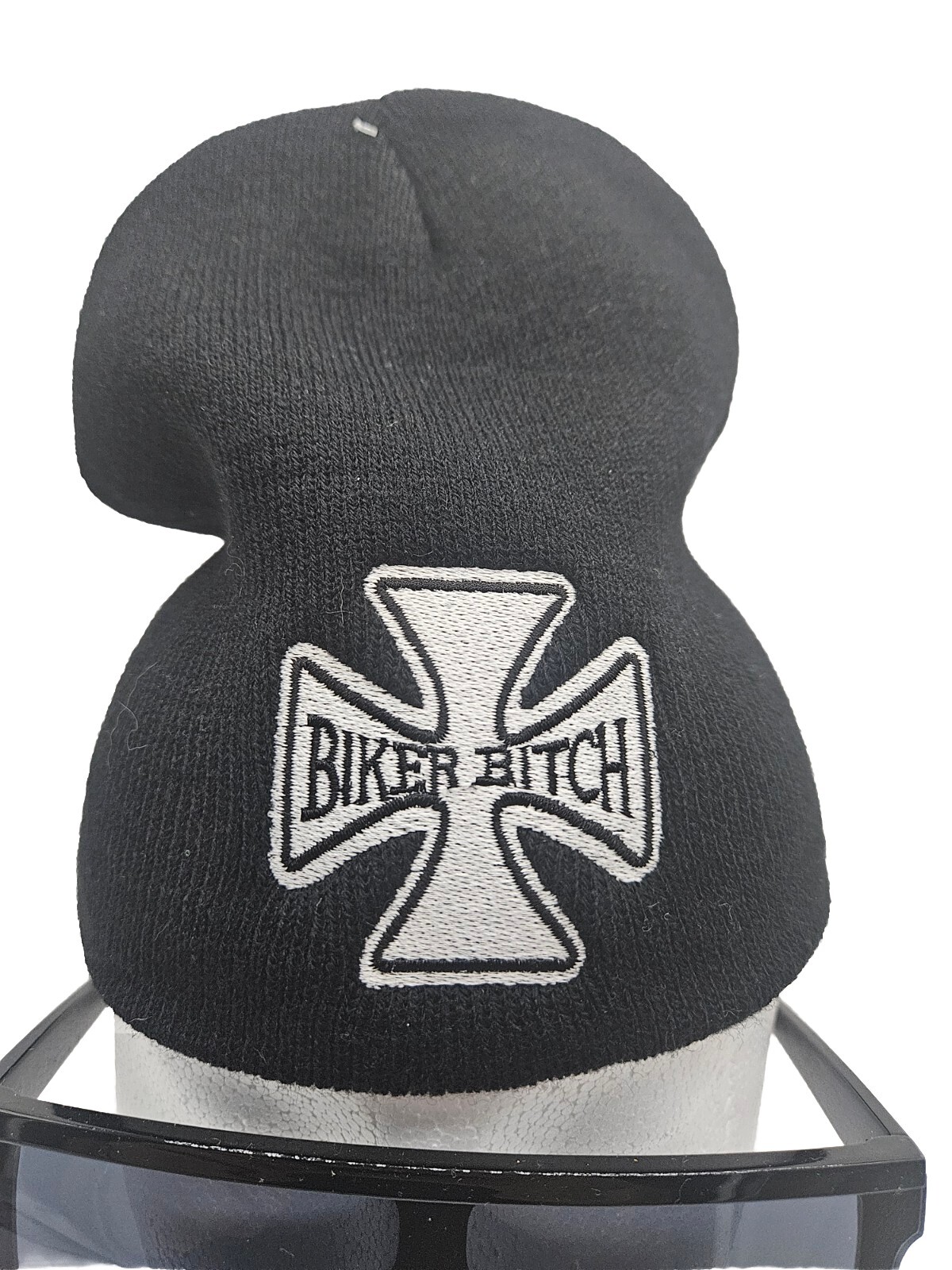 Womens “Biker” Beanie Winter Knit Ski Hat