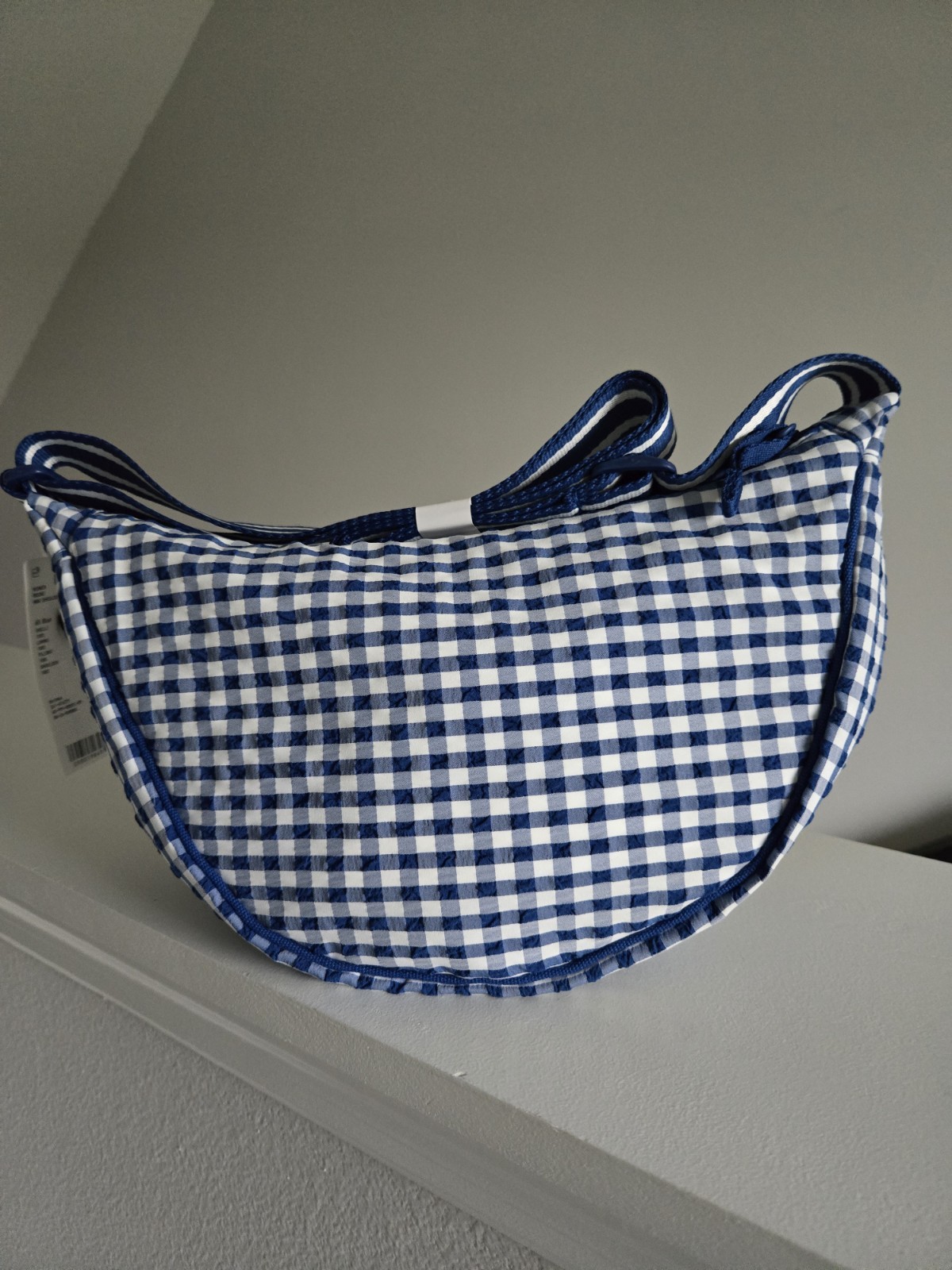 Uniqlo Gingham Check Mini Shoulder Bag Blue NWT