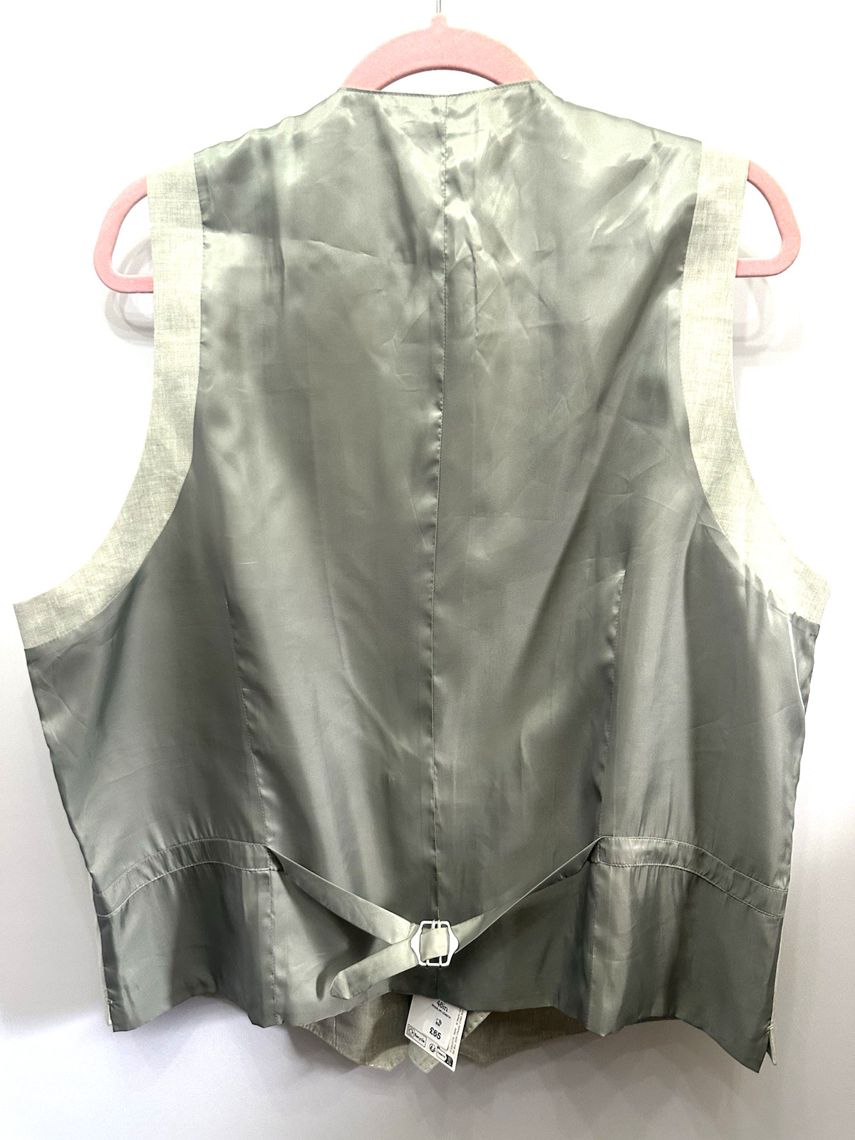 New M&S Autograph Marks & Spencer 40 44 46 light verdigris linen-blend waistcoat