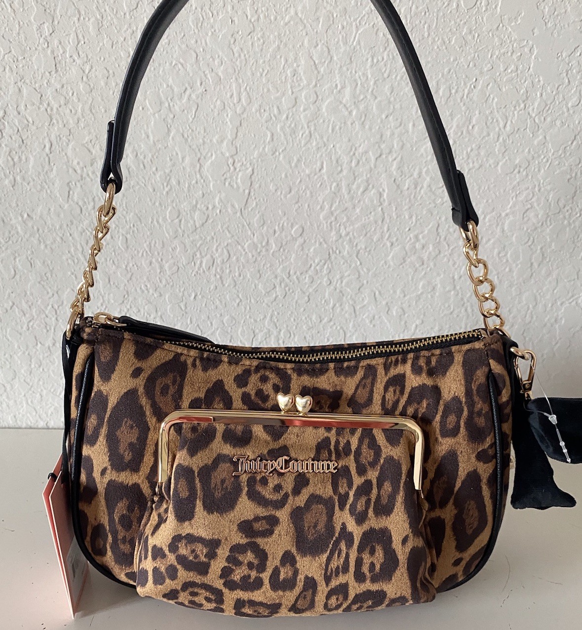 Juicy Couture Sugar & Spic Animal Print Shoulder Bag Kiss Lock Coin Purse NEW