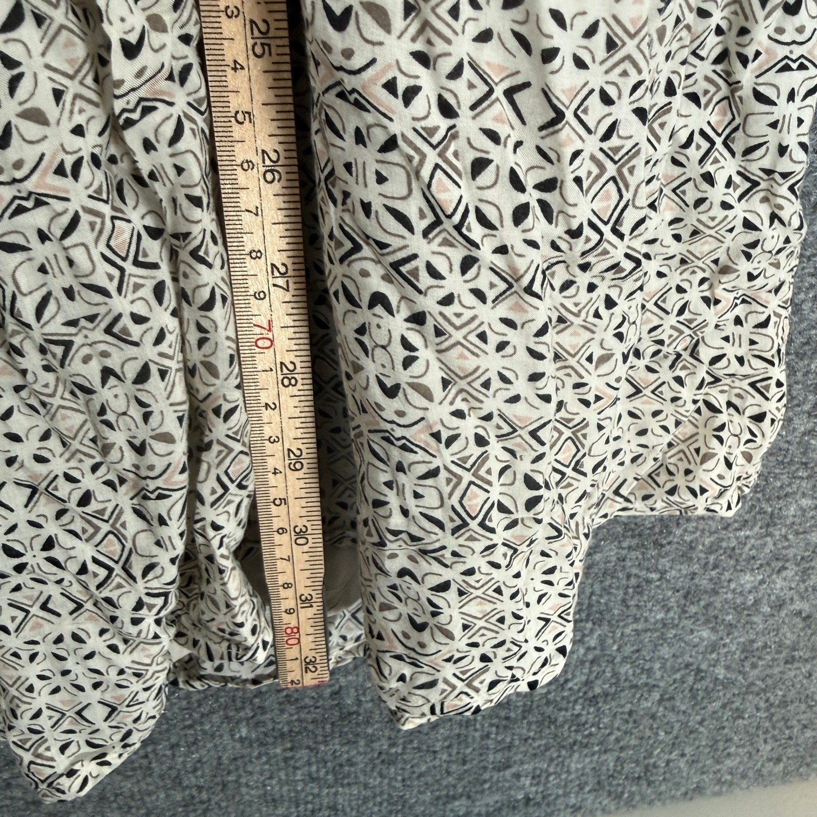 Free People Mini Dress Womens Small Beige Geometric Boho Festival Pockets