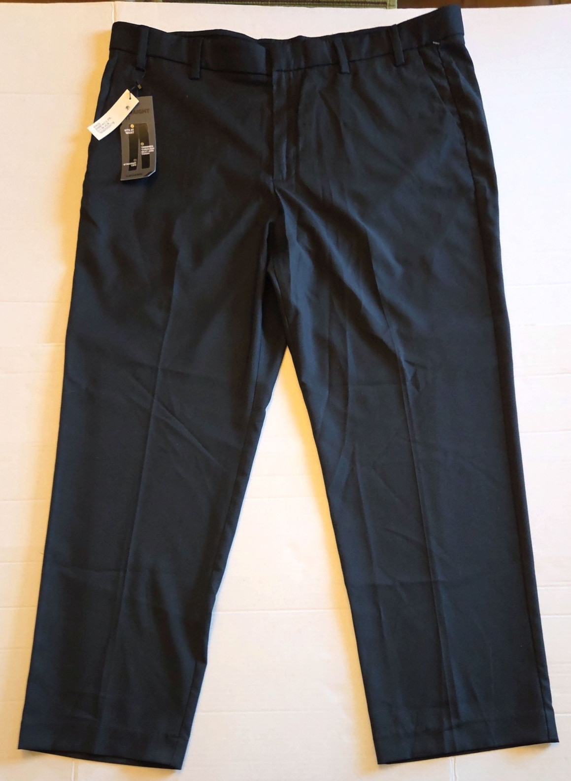 New With Tags Savane Performance Black Dress Pants Flat Front Straight Fit 40×32