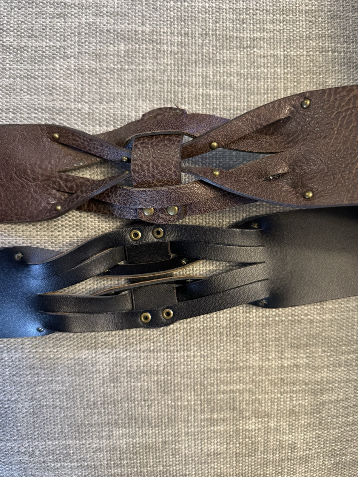 Vintage Women’s Belt Brown With Design Bohemian Look Size 10 Man Made Material