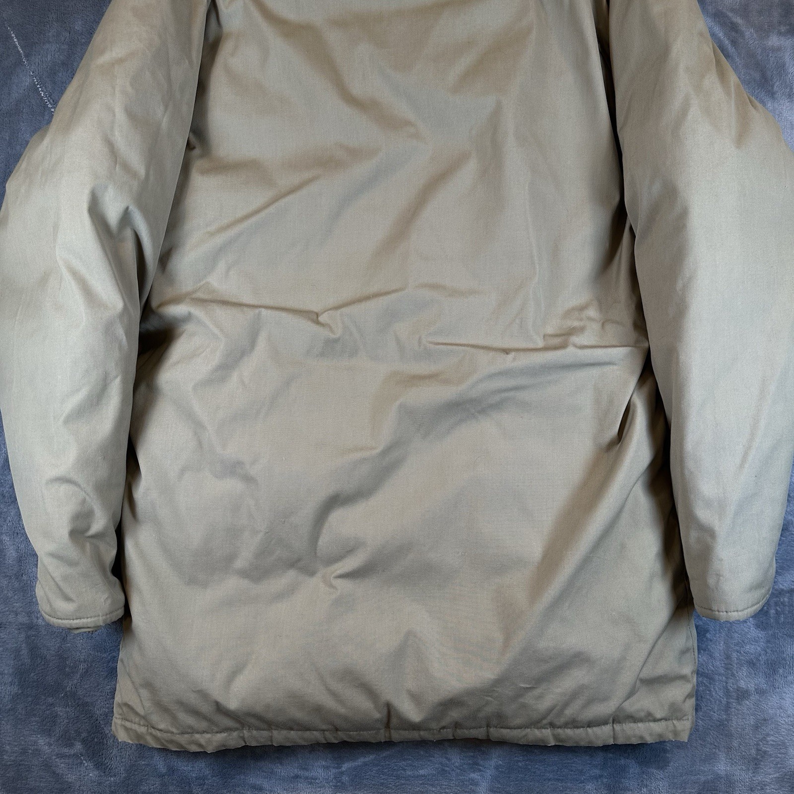 READ Vintage Woolrich Jacket Mens M Beige Goose Down Puffer Winter Coat Parka