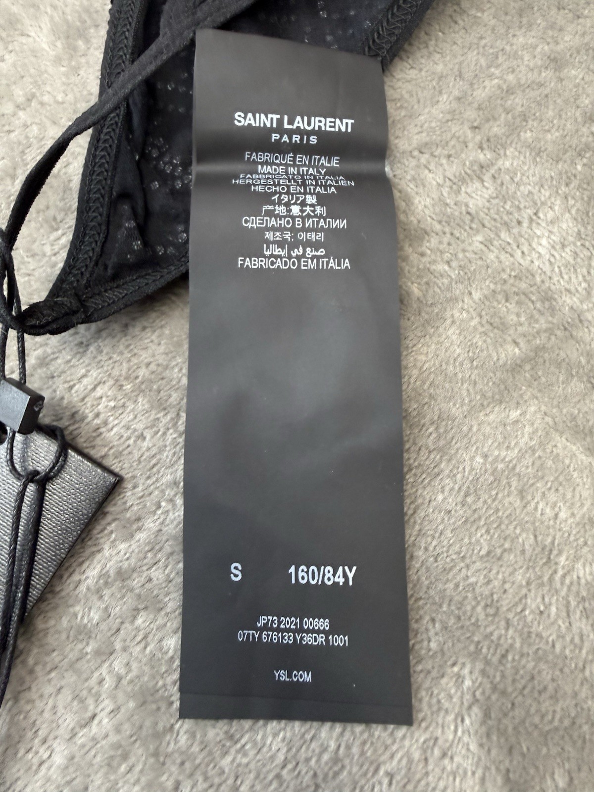 NWT Saint Laurent Cassandre Rhinestone Briefs Black S Crystal Logo