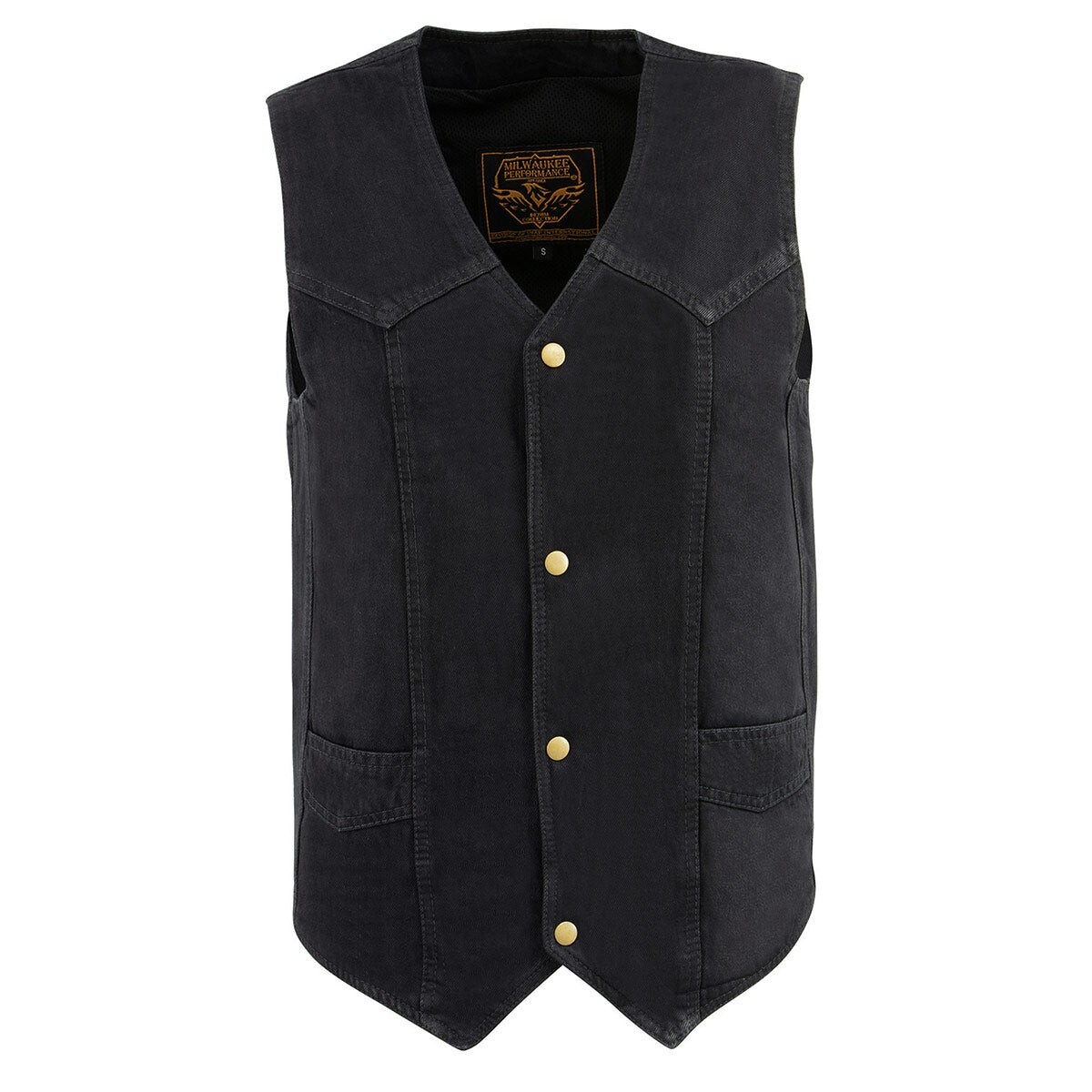 Milwaukee Leather Men’s Classic Snap Front Denim Biker Vest-DM1310(BLUE)&(BLACK)