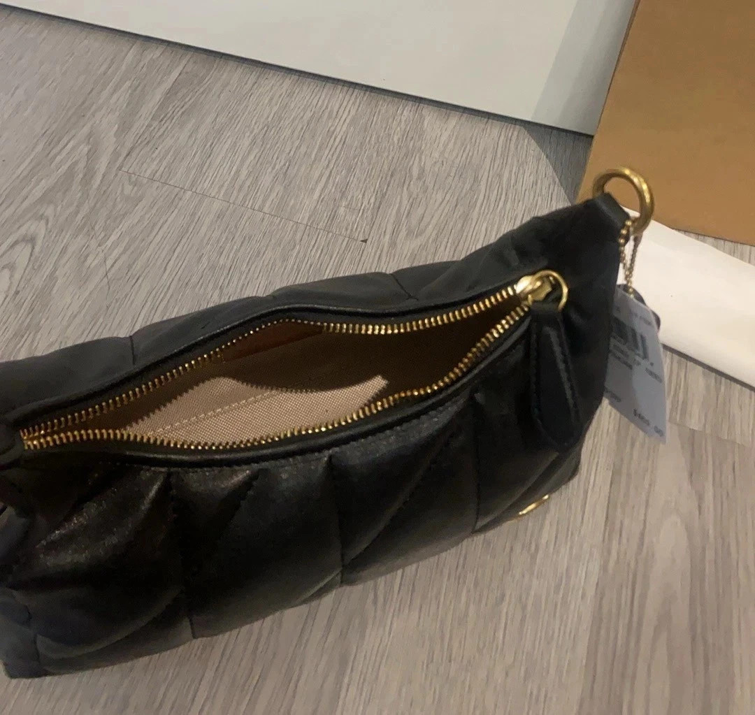 NWT Coach CDZ65 Juliet Shoulder Bag 25 With Quilting Brass/Black Free Shipping