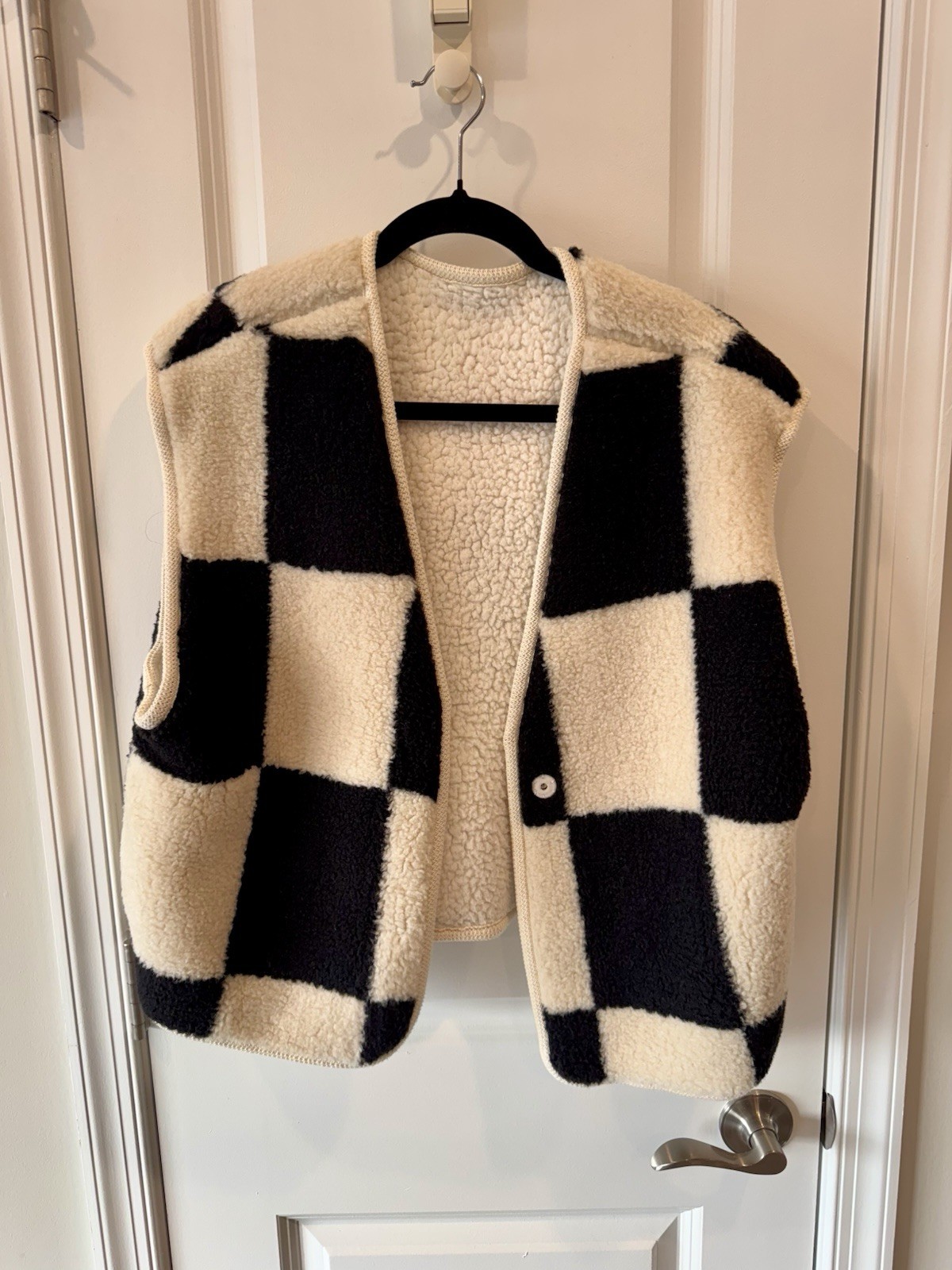 Source Unknown Women’s Viral Jacket & Vest Bundle Black Cream Checkerboard