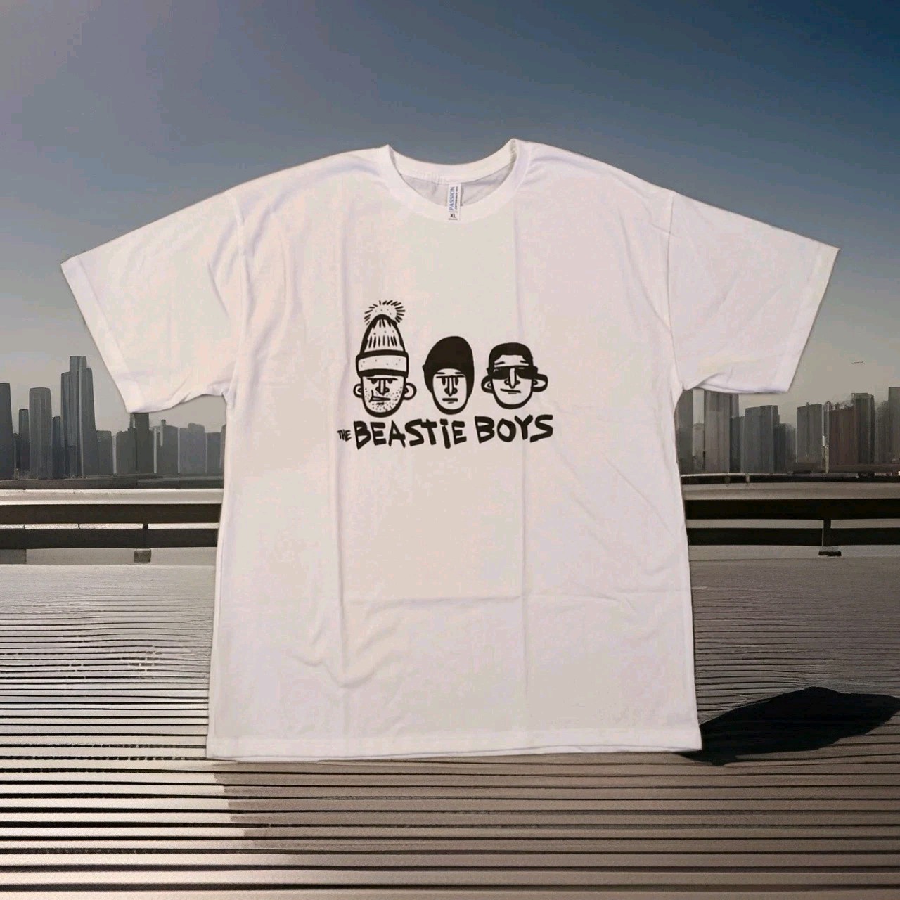The Beastie Boys band Rare design White T shirt 90s Classic tee Cotton Heavy