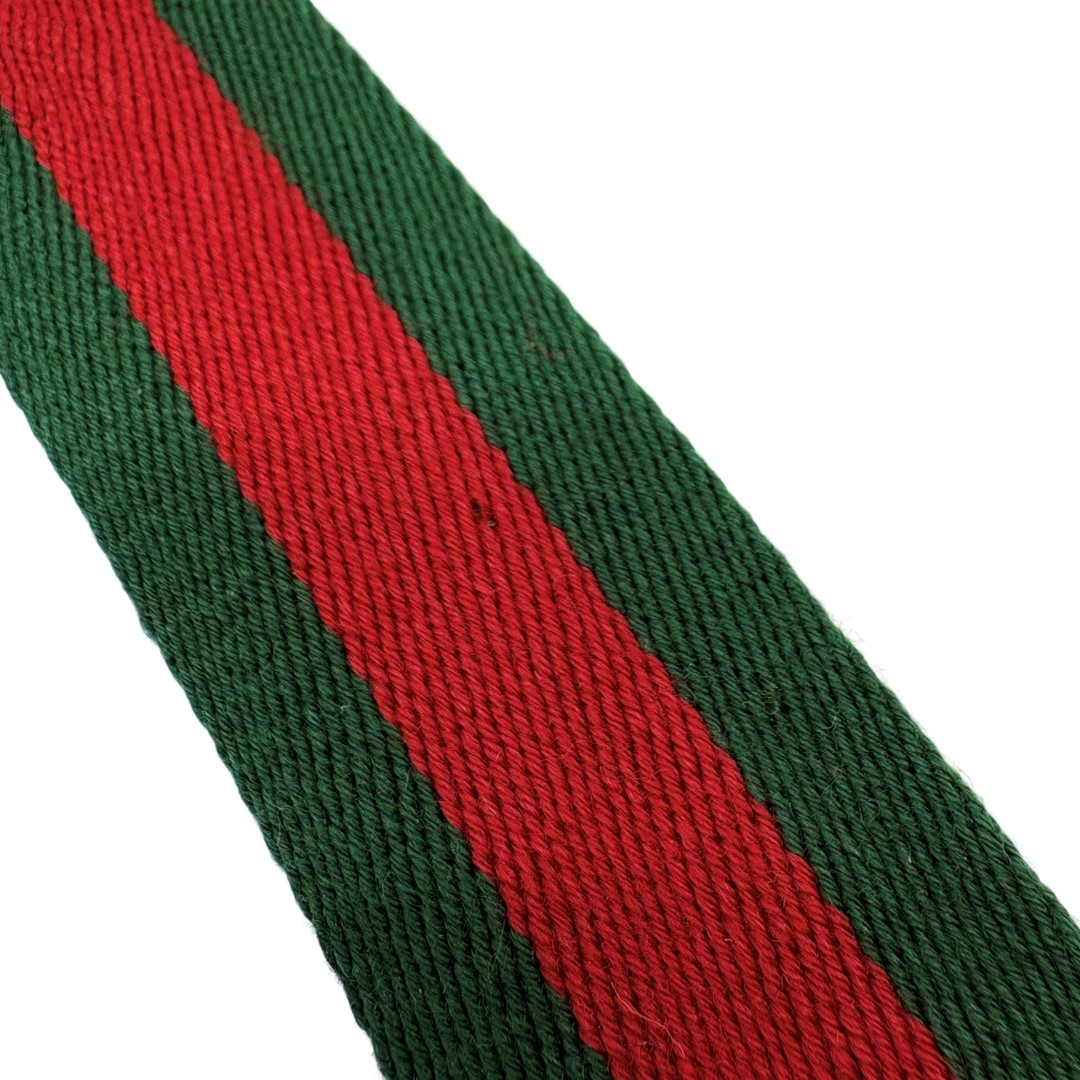 Auth GUCCI Banboo Buckle Web Stripe 80/32 Belt 132173 Green Canvas #36638429