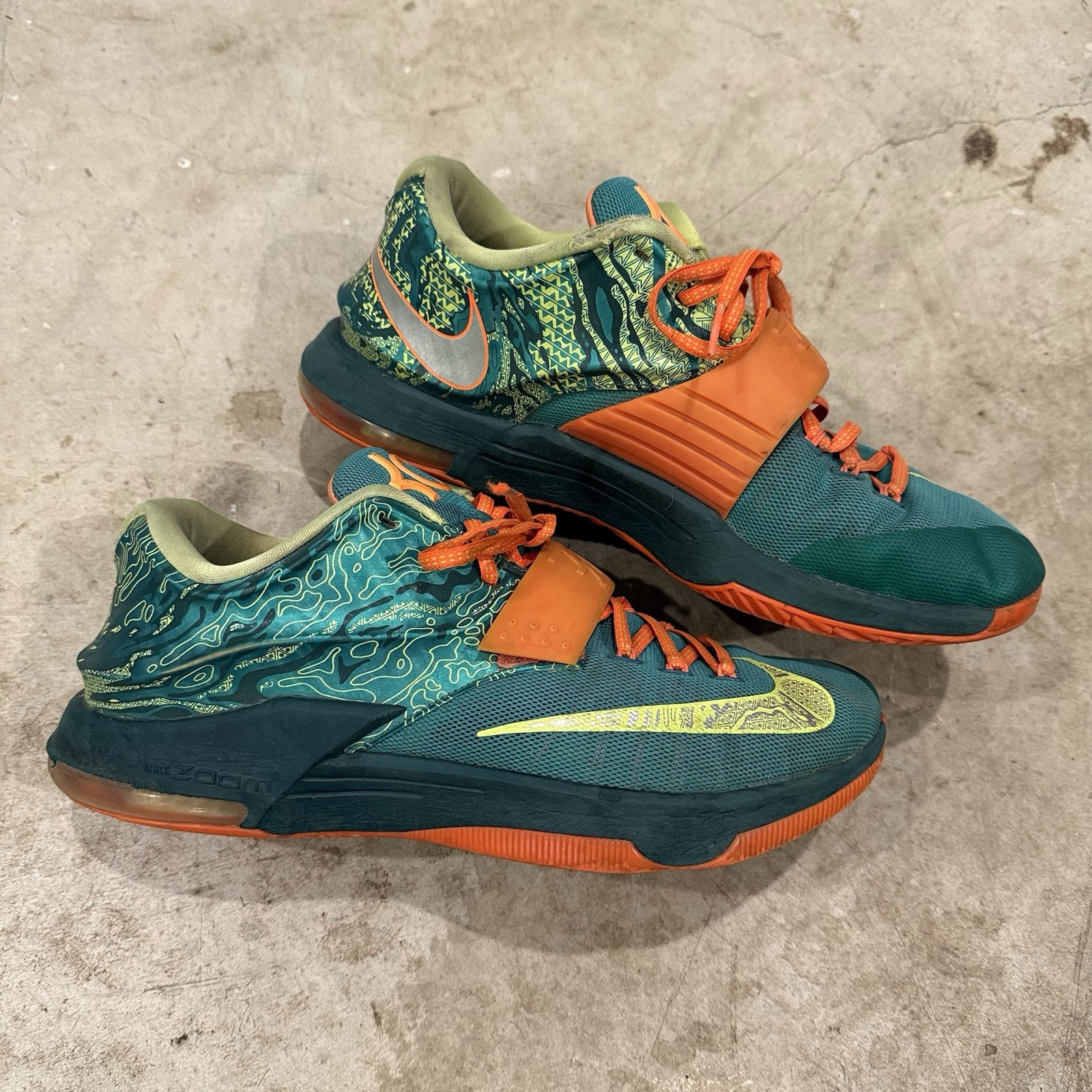 Nike KD VII 7 ‘Weatherman’ Green Orange Yellow Men’s Size 12 653996-303 *WORN*