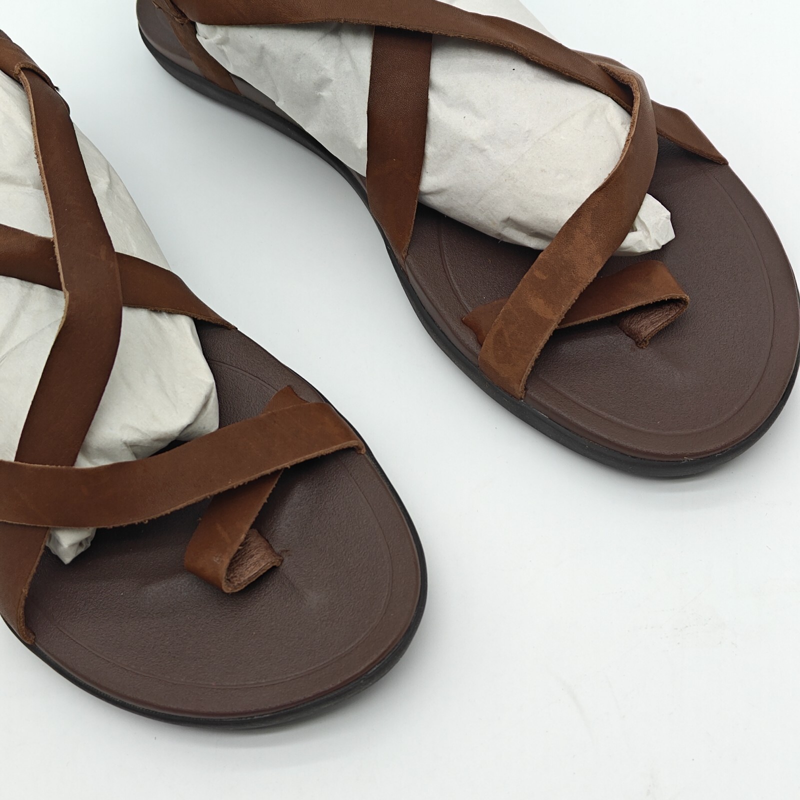 OluKai Upena Brown Leather Sandals Quick-Dry Water Resistant Women’ Sz 5/7/10/11