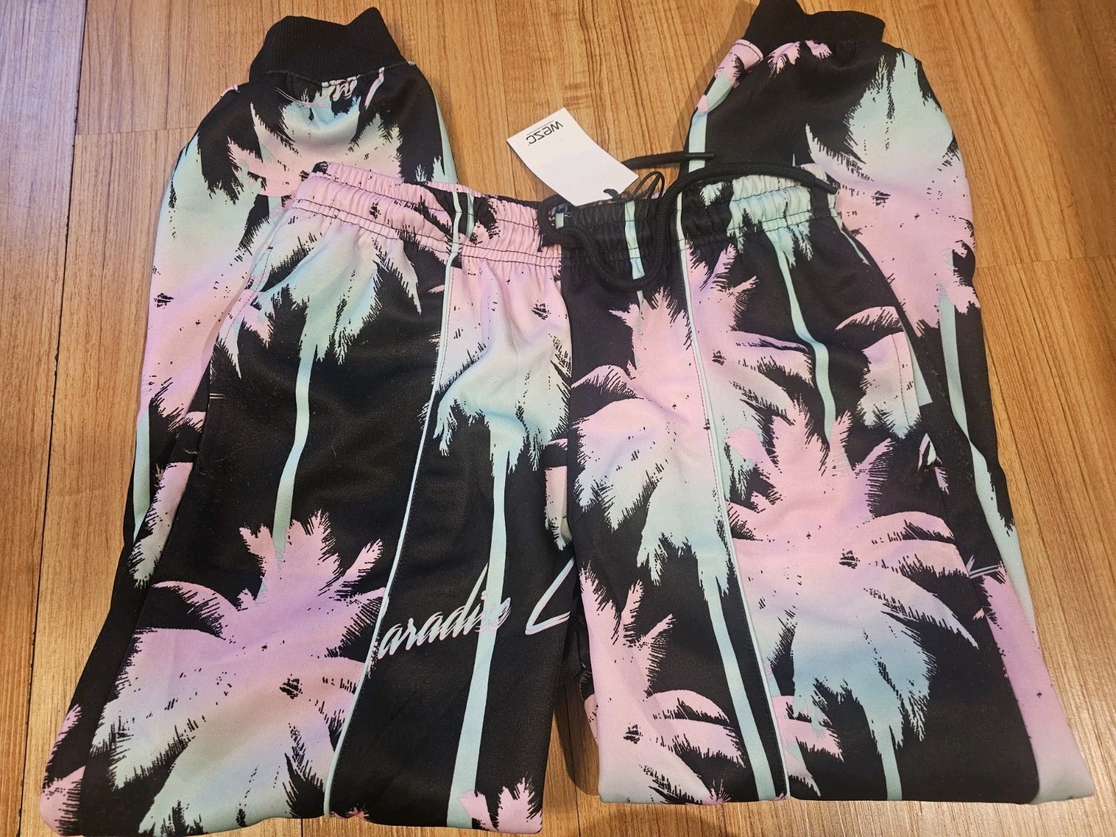 Wesc Paradise Lost Piped Jogger Track Pants Palm Trees Mens Size Medium