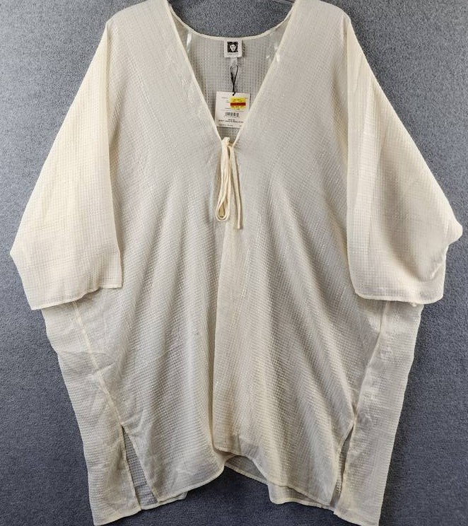 Anne Klein Tie-Front Kimono Top Women’s 1SZ It Dune Quarter Sleeves V-Neck