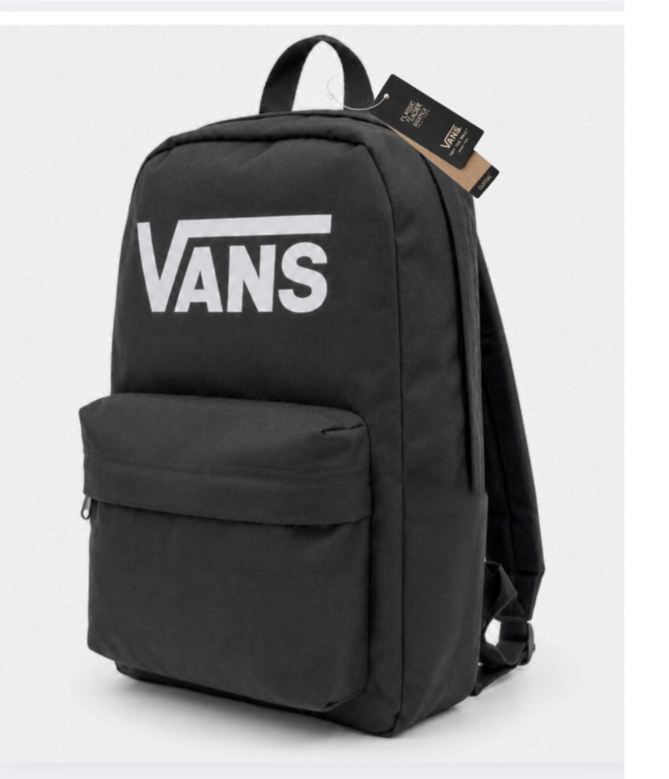 Vans Black Logo Backpack School Book Bag Travel Daypack 16″ NWT Unisex