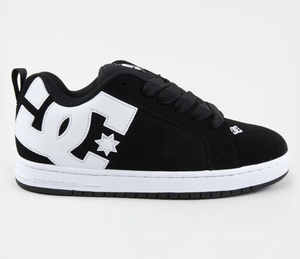 DC Shoes Court Graffik Men’s Black White Skate Shoes Authentic New Box