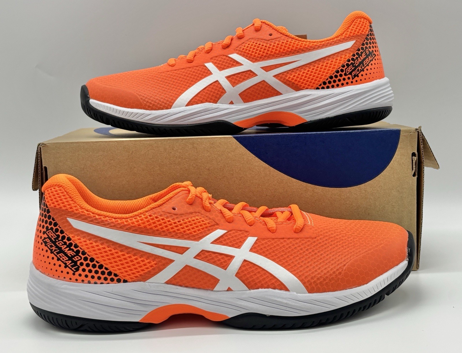ASICS Gel Game 9 Pickleball Shocking Orange Size 7.5 1041A416 800