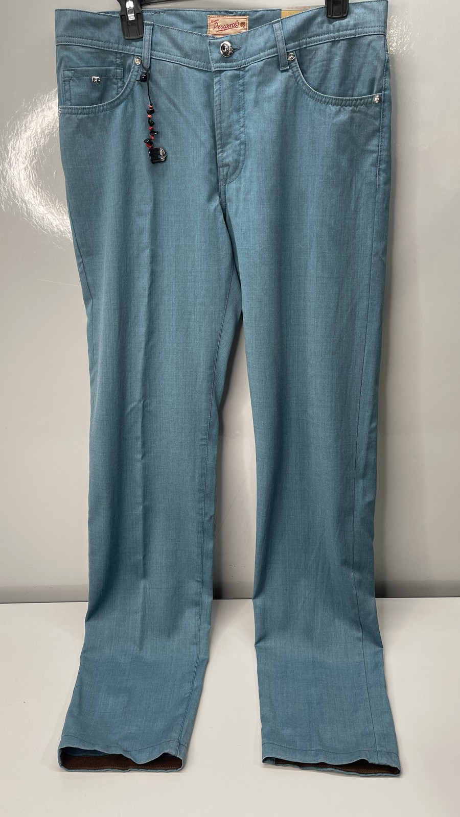Marco Pescarolo Mens Pants Turquoise Blue Size US 36/ IT 52 Wool 5 Pocket
