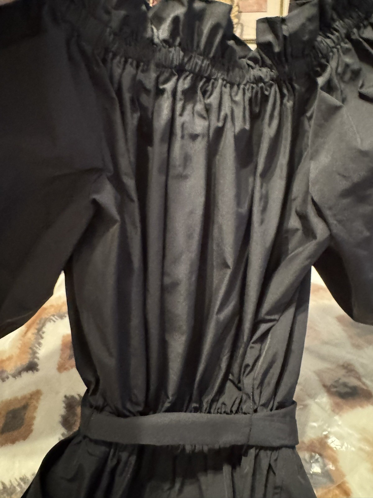 Kate Spade New York BLACK TAFFETA JUMPSUIT