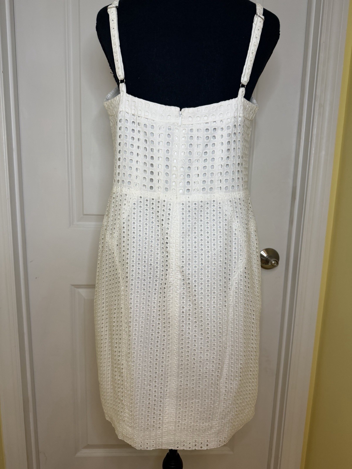 Vintage Rebecca Minkoff White Eyelet Bustier Mini Dress, Size 10