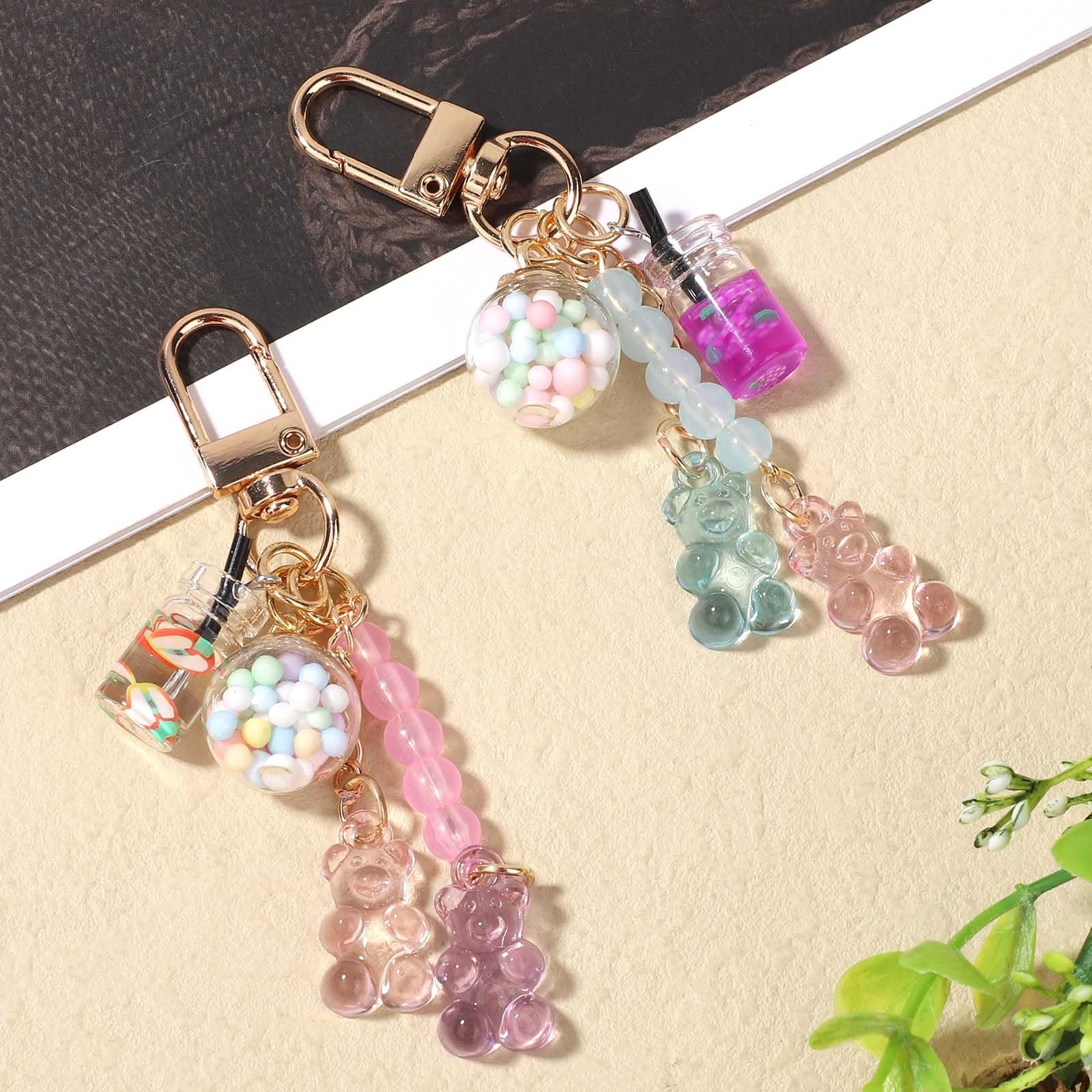 Mikovivi 2pcs Cute Bear Keychain, Medium, As Shown in the Detailed Picture