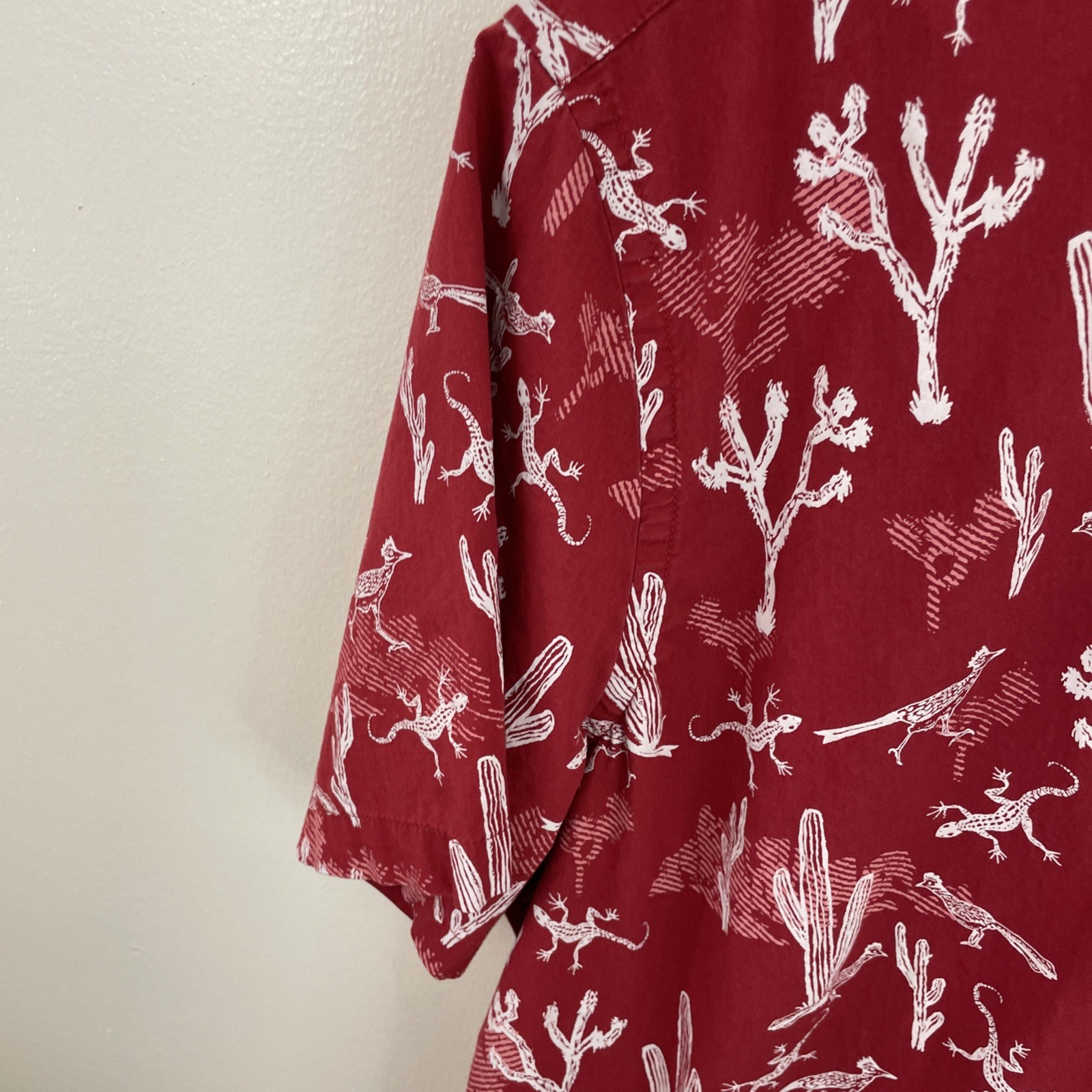 Sonoma Hawaiian Shirt Mens 2XB Big 2X Red Southwestern Short Sleeve Button Down