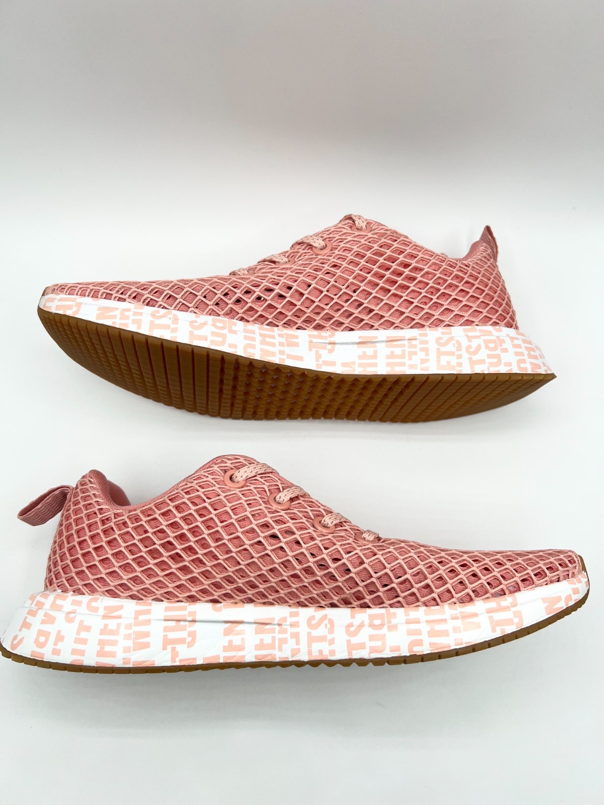 No Bull Diamond Mesh Runner Breathable Sneakers in Pink US Size M 6 W 7.5