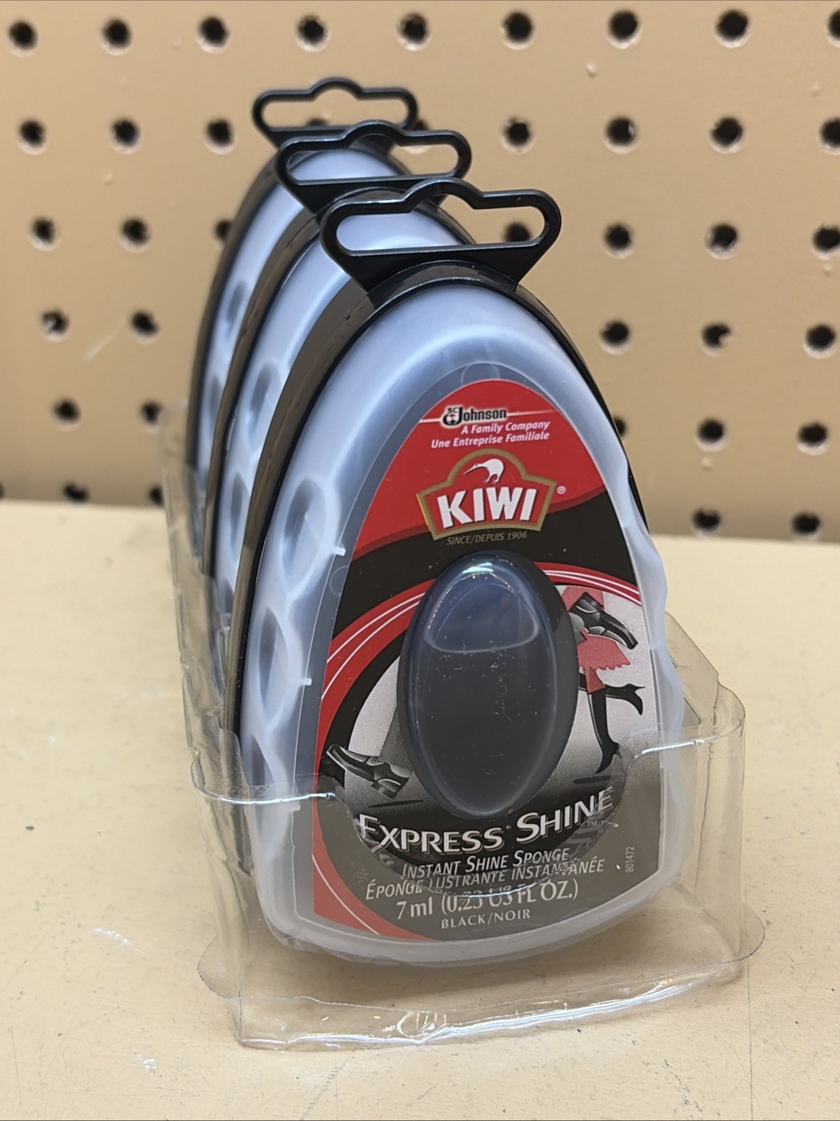Kiwi Express Shine Black Sponge 0.2 US fl. oz. Pack of 3